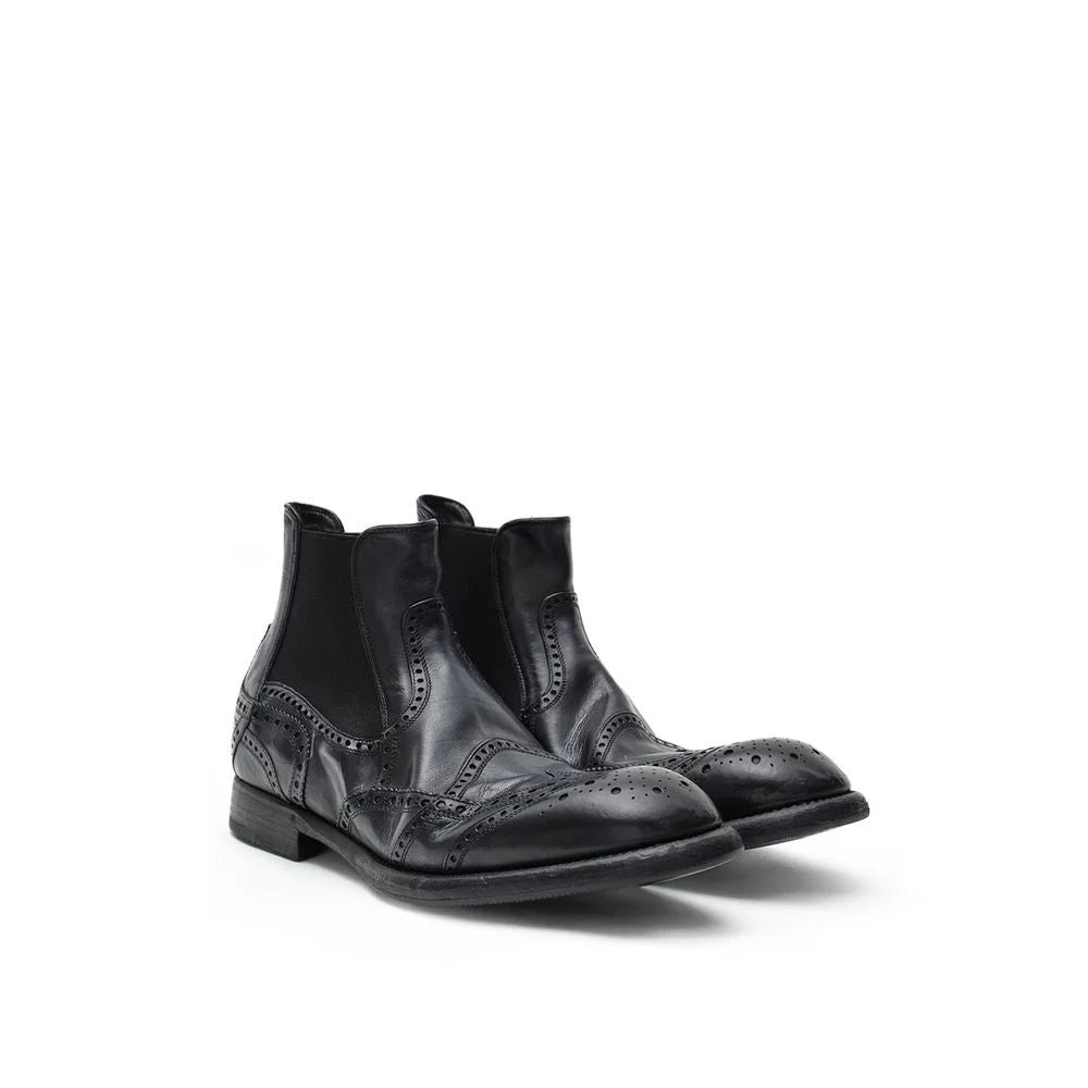 Dolce & Gabbana Black Leather Chelsea Boots - EU42/US9
