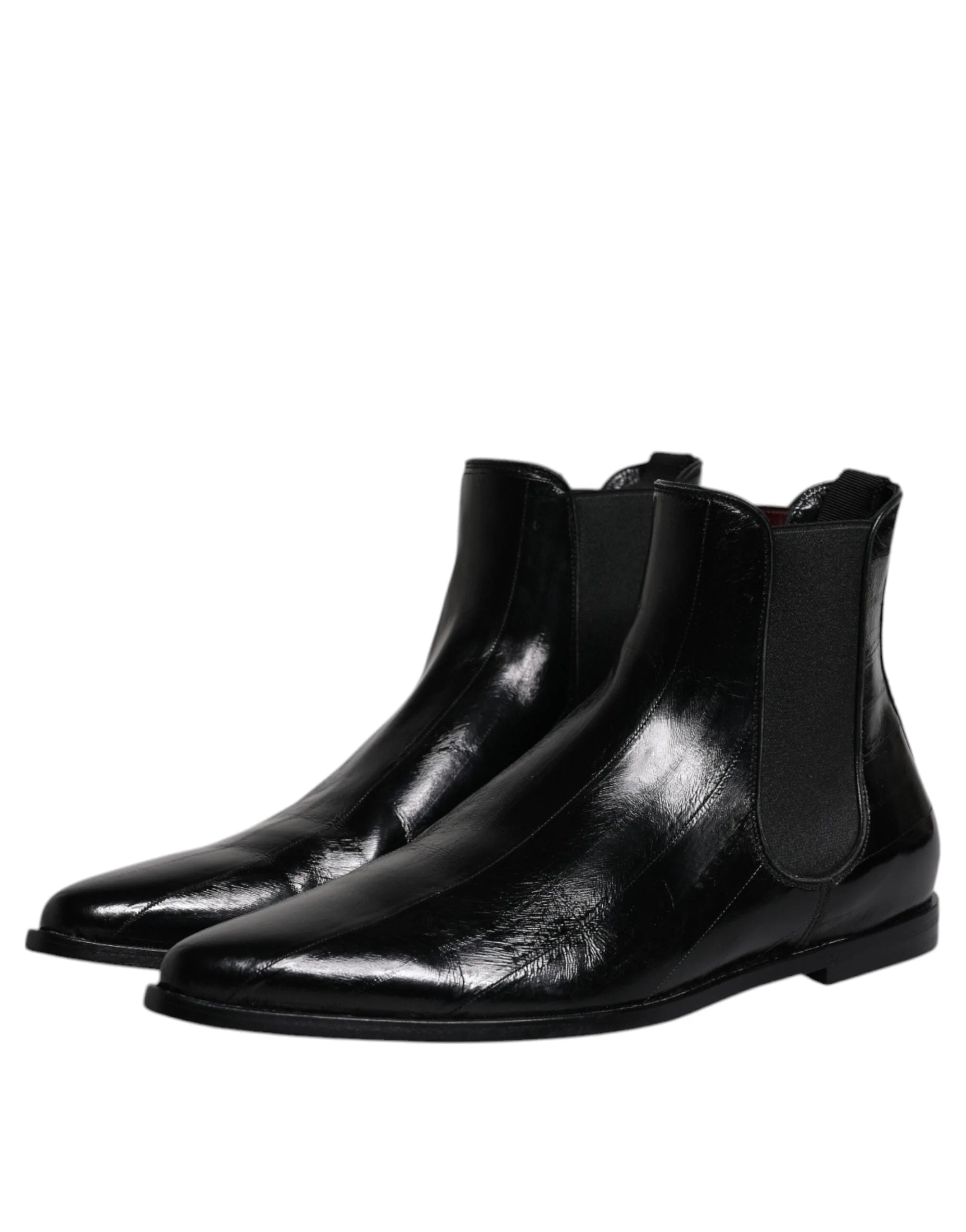 Dolce & Gabbana Black Leather Chelsea Men Ankle Boots Shoes - EU44/US11 - Boots