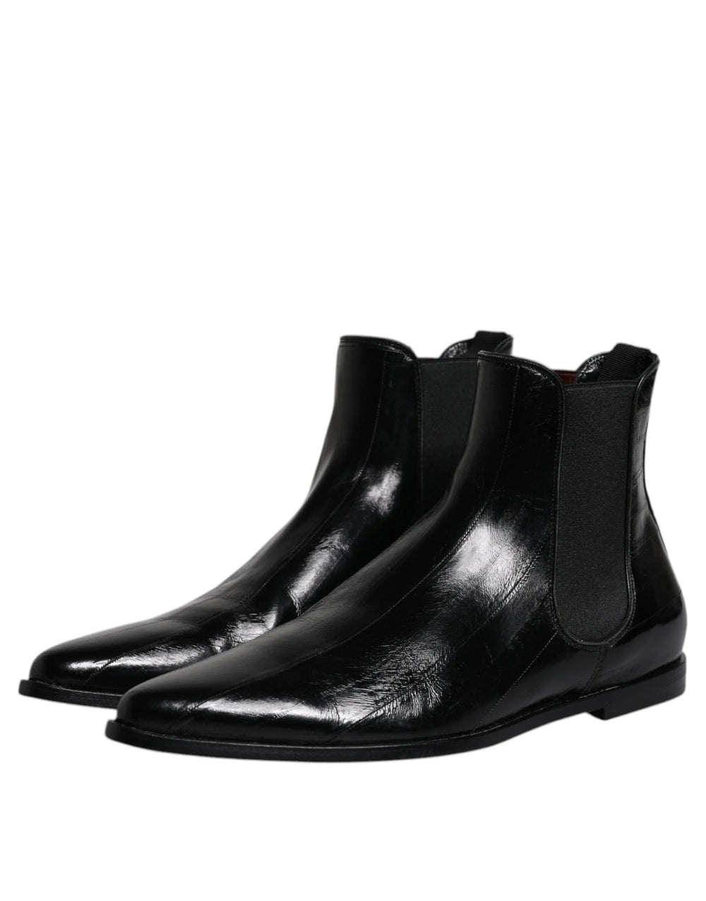 Dolce & Gabbana Black Leather Chelsea Men Ankle Boots Shoes - EU44/US11 - Boots