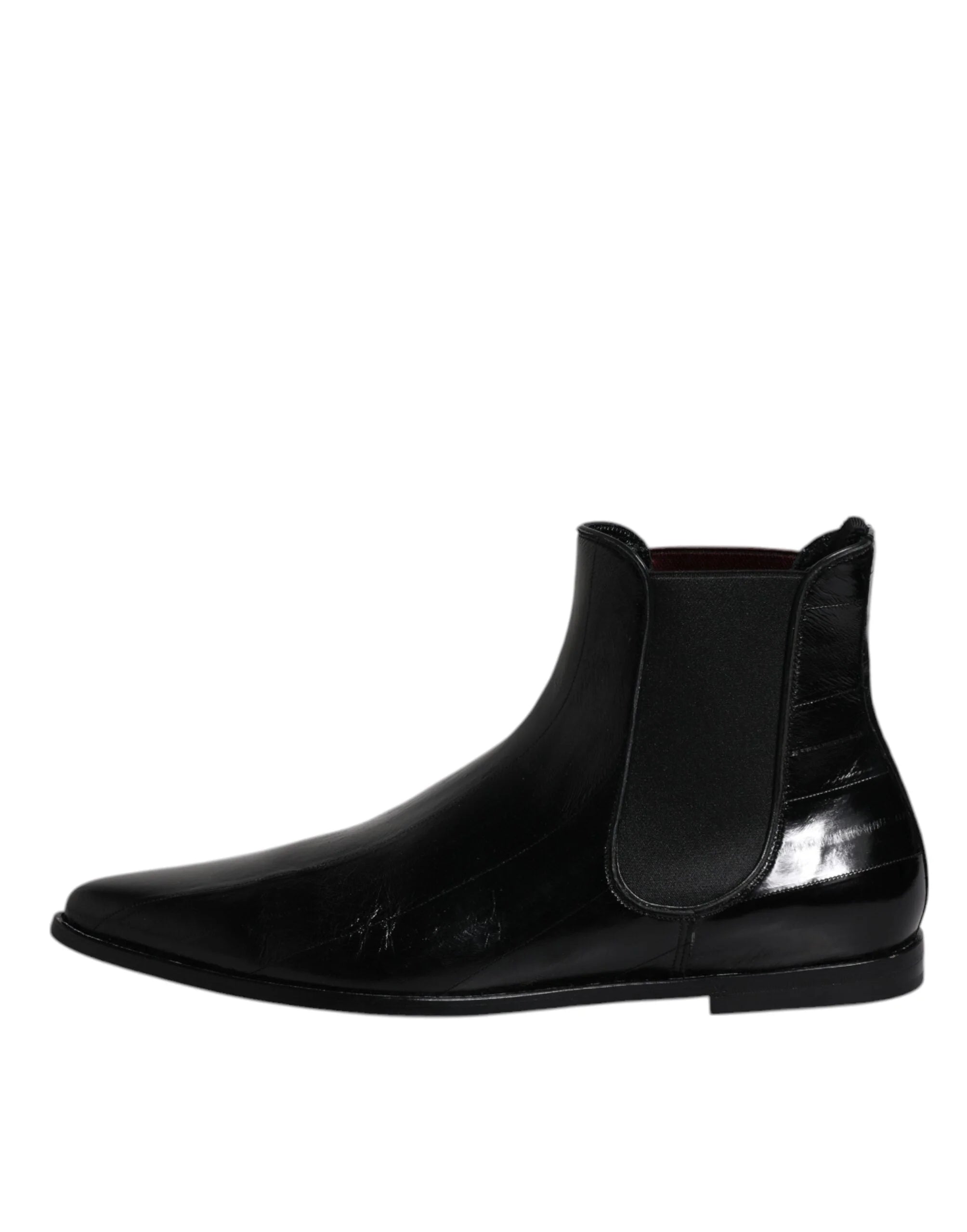 Dolce & Gabbana Black Leather Chelsea Men Ankle Boots Shoes - EU44/US11 - Boots