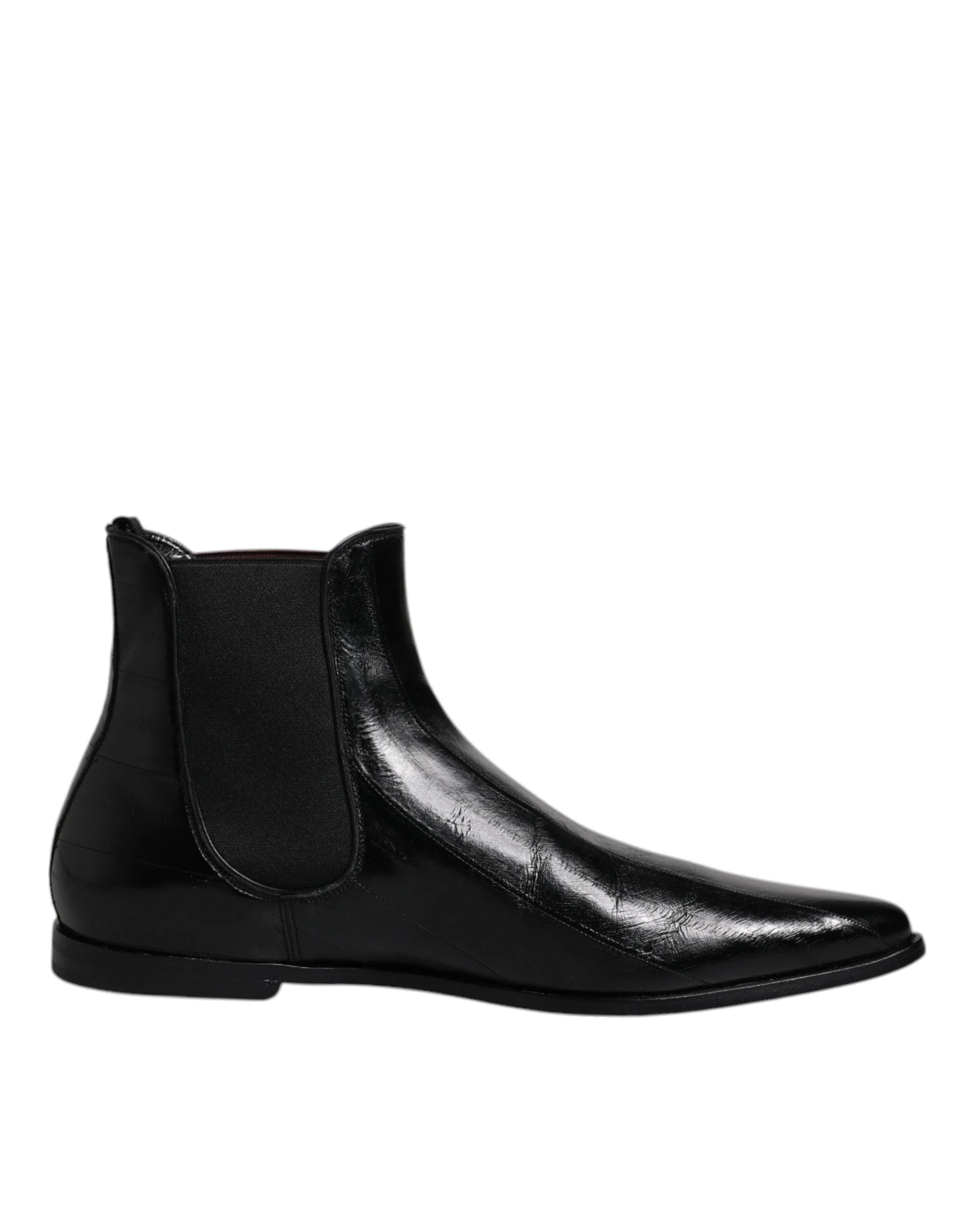 Dolce & Gabbana Black Leather Chelsea Men Ankle Boots Shoes - EU44/US11 - Boots