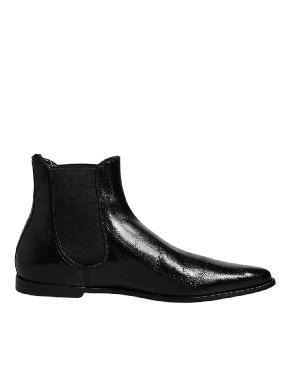 Dolce & Gabbana Black Leather Chelsea Men Ankle Boots Shoes - EU44/US11 - Boots