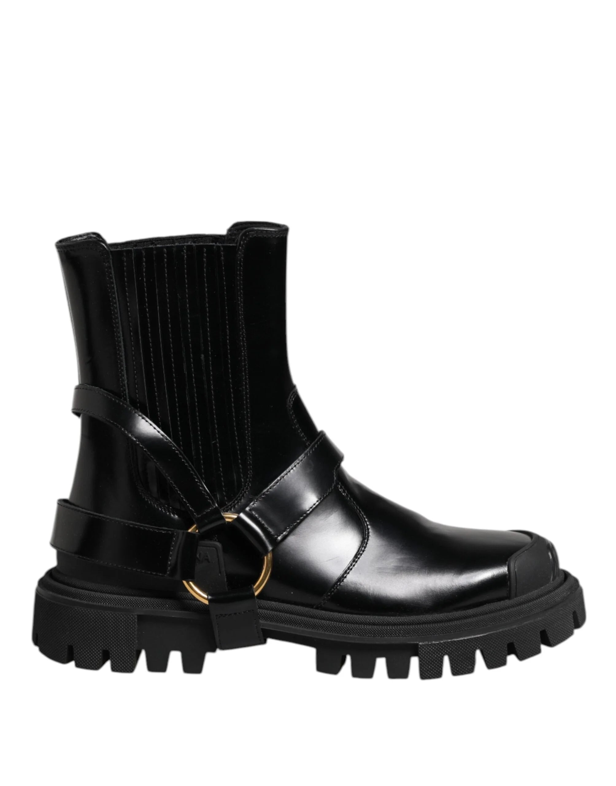Dolce & Gabbana Black Leather Chelsea Men Short Boots Shoes - EU36/US5.5 - Boots