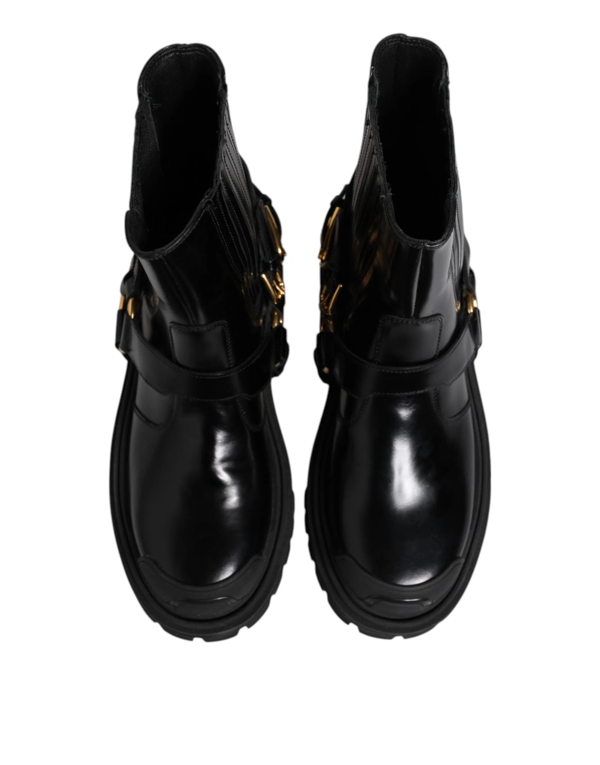 Dolce & Gabbana Black Leather Chelsea Men Short Boots Shoes - EU36/US5.5 - Boots