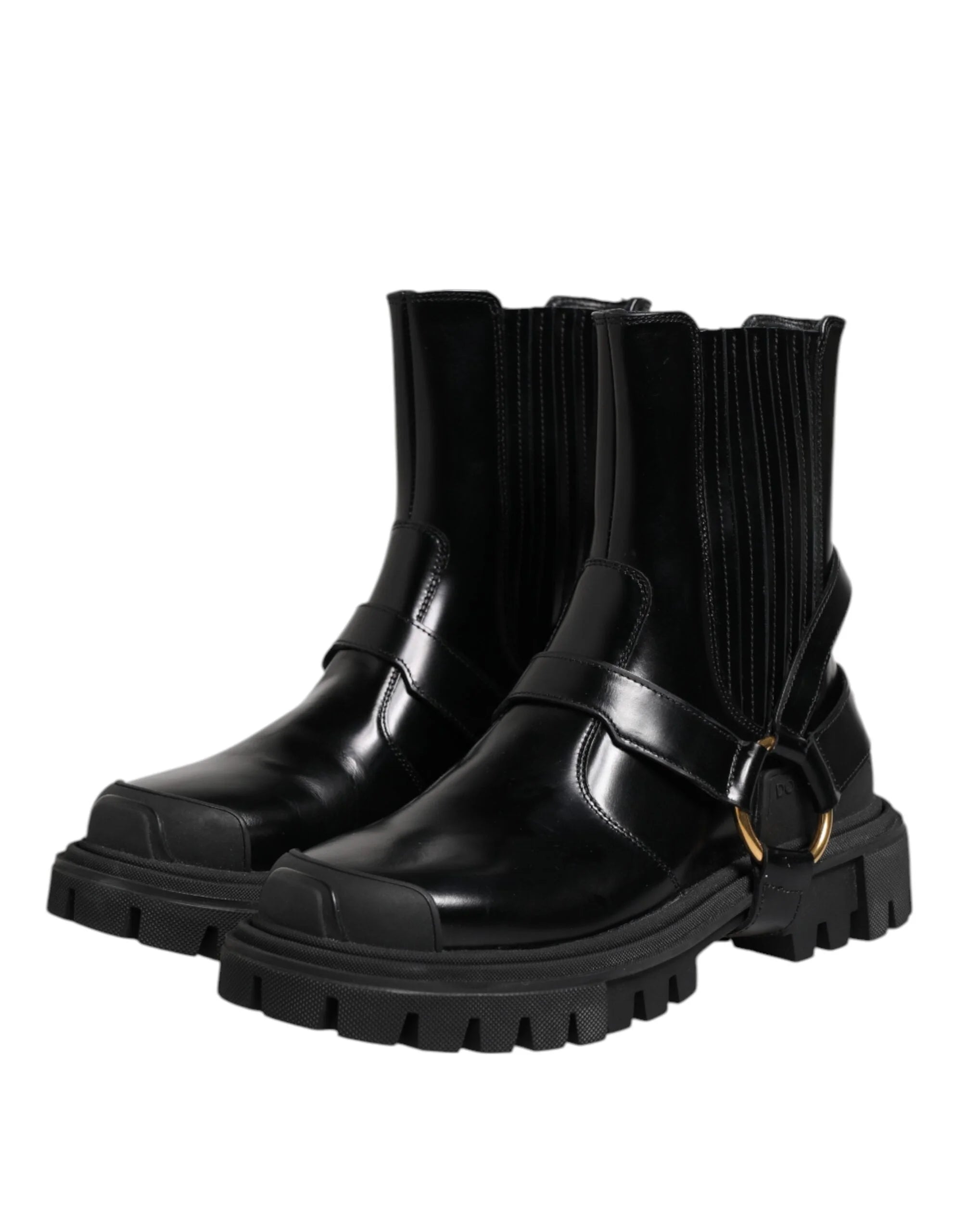 Dolce & Gabbana Black Leather Chelsea Men Short Boots Shoes - EU36/US5.5 - Boots