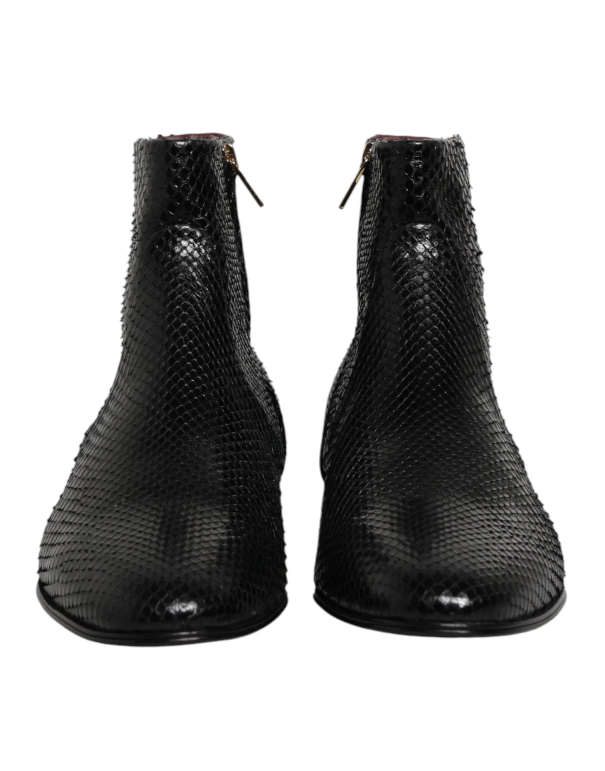 Dolce & Gabbana Black Leather Chelsea Short Ankle Boots Shoes - EU44/US11