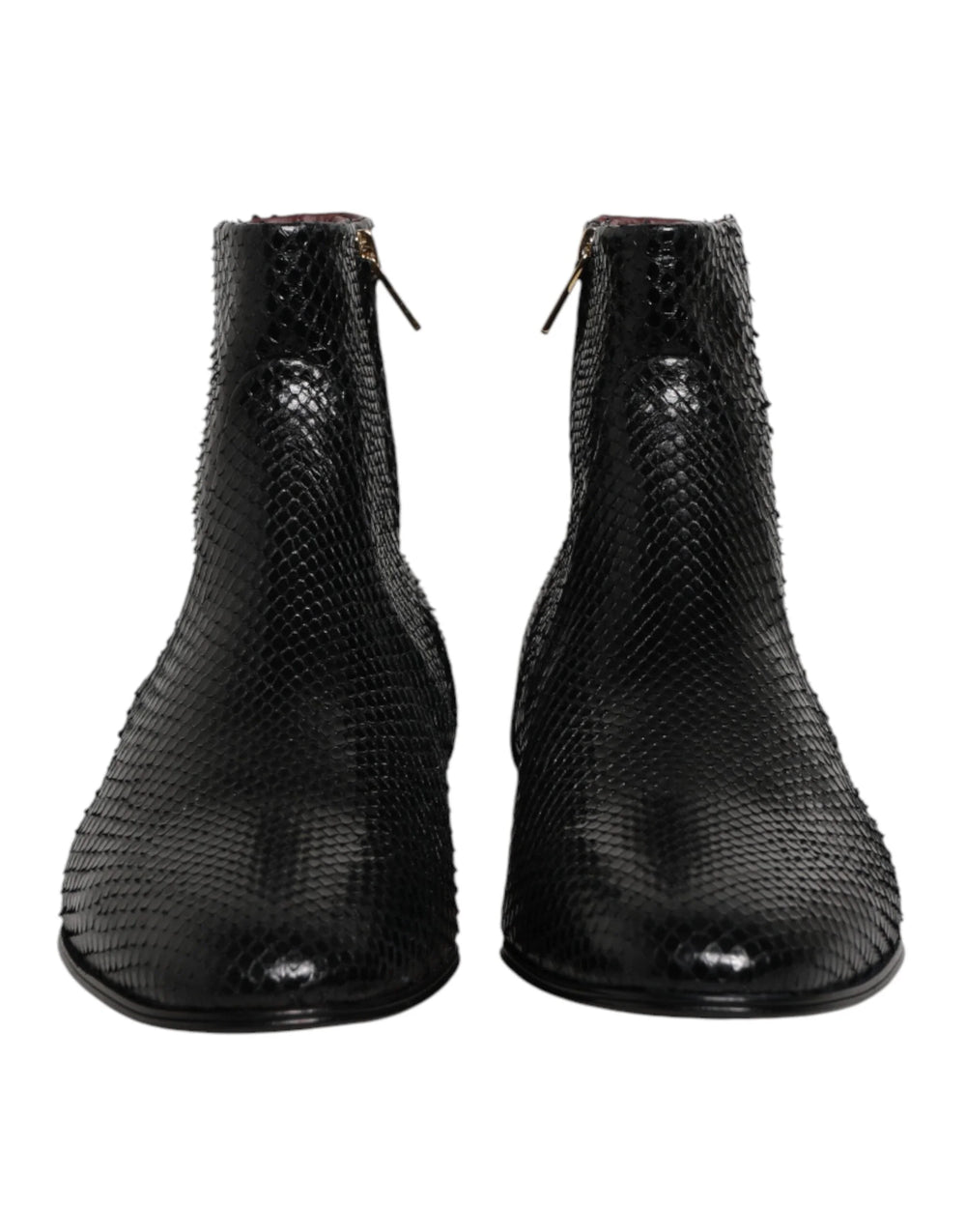 Dolce & Gabbana Black Leather Chelsea Short Ankle Boots Shoes - EU44/US11