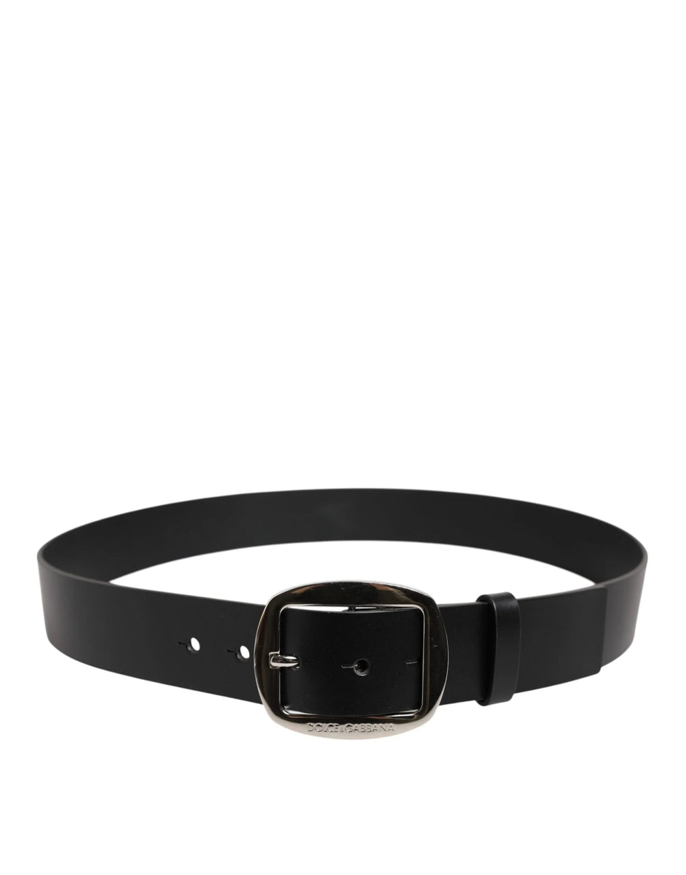 Dolce & Gabbana Black Leather Classic Metal Buckle Belt - Belts