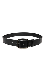Dolce & Gabbana Black Leather Classic Metal Buckle Belt - Belts
