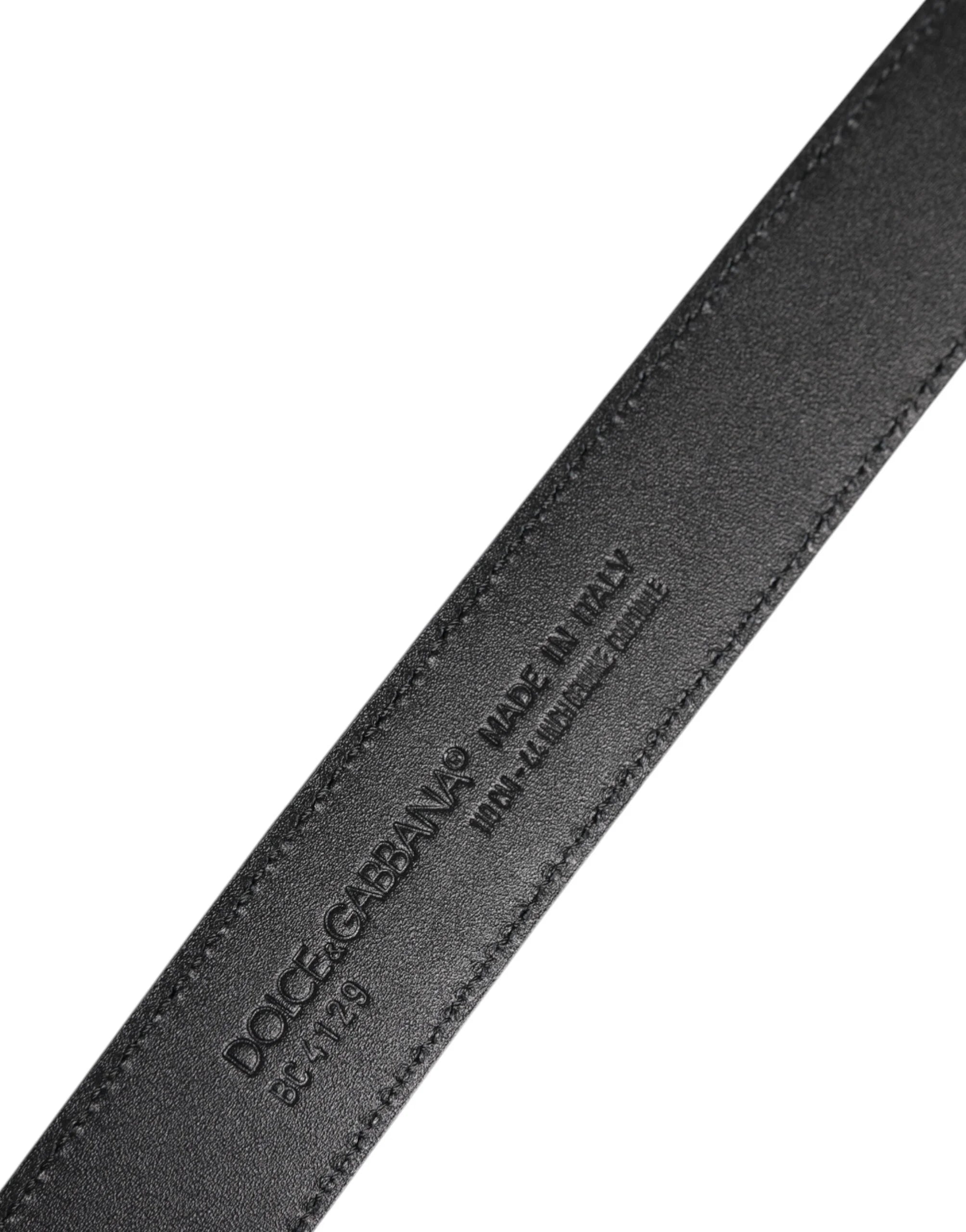 Dolce & Gabbana Black Leather Classic Metal DG Buckle Belt - Belts