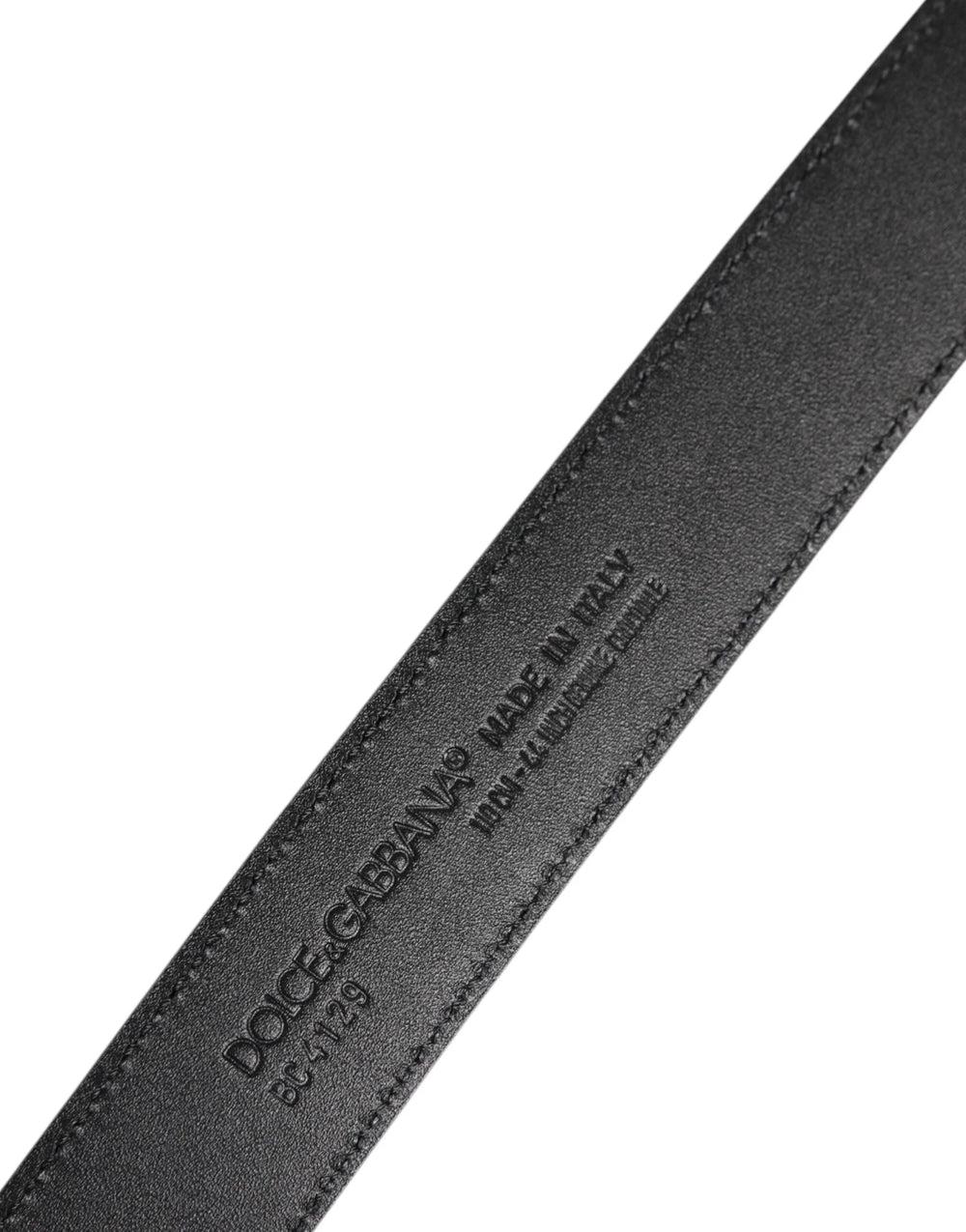 Dolce & Gabbana Black Leather Classic Metal DG Buckle Belt - Belts