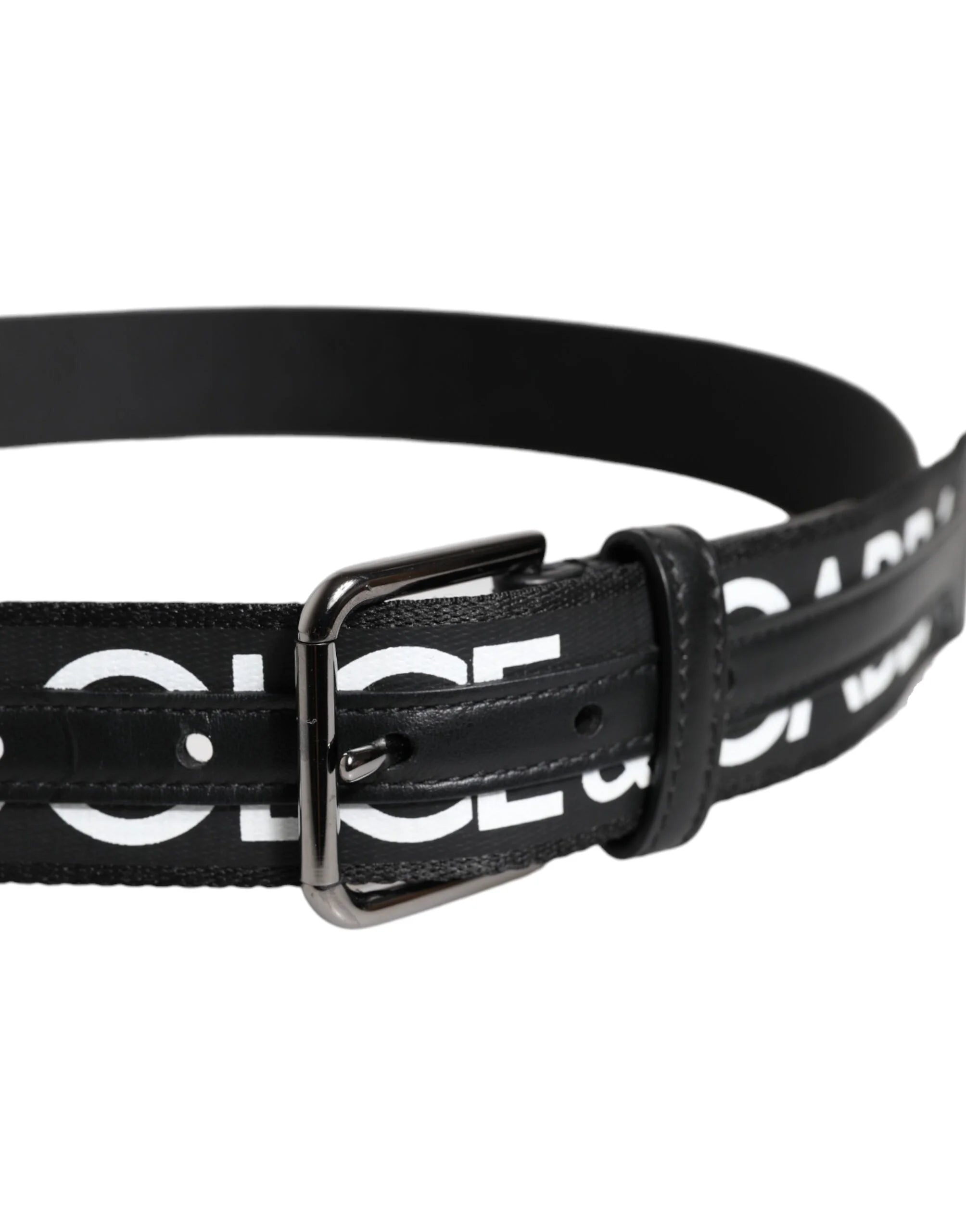 Dolce & Gabbana Black Leather Classic Metal Logo Buckle Belt - 100 cm / 40 Inches - Belts