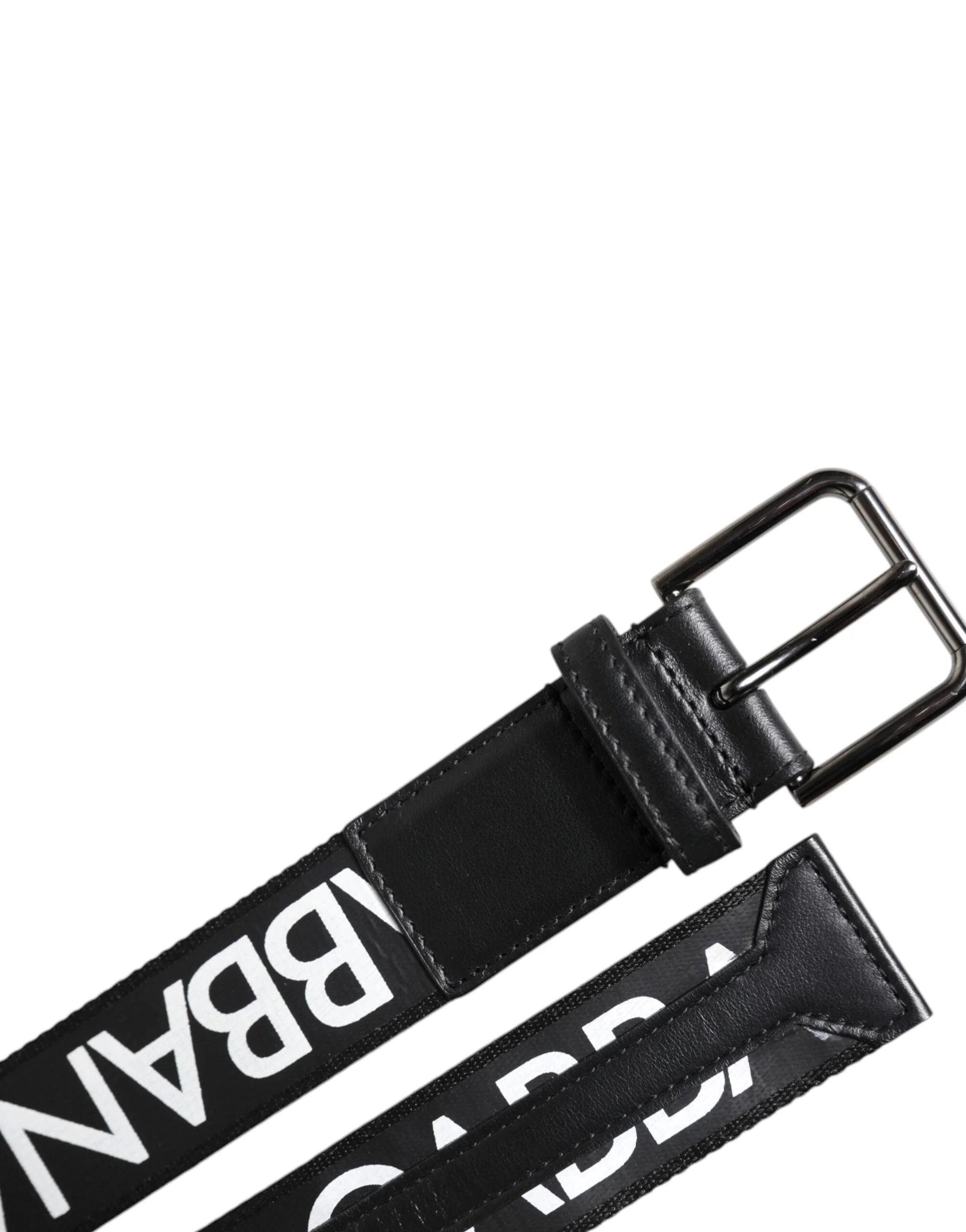 Dolce & Gabbana Black Leather Classic Metal Logo Buckle Belt - 100 cm / 40 Inches - Belts