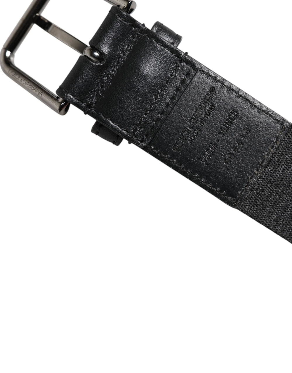 Dolce & Gabbana Black Leather Classic Metal Logo Buckle Belt - 100 cm / 40 Inches - Belts
