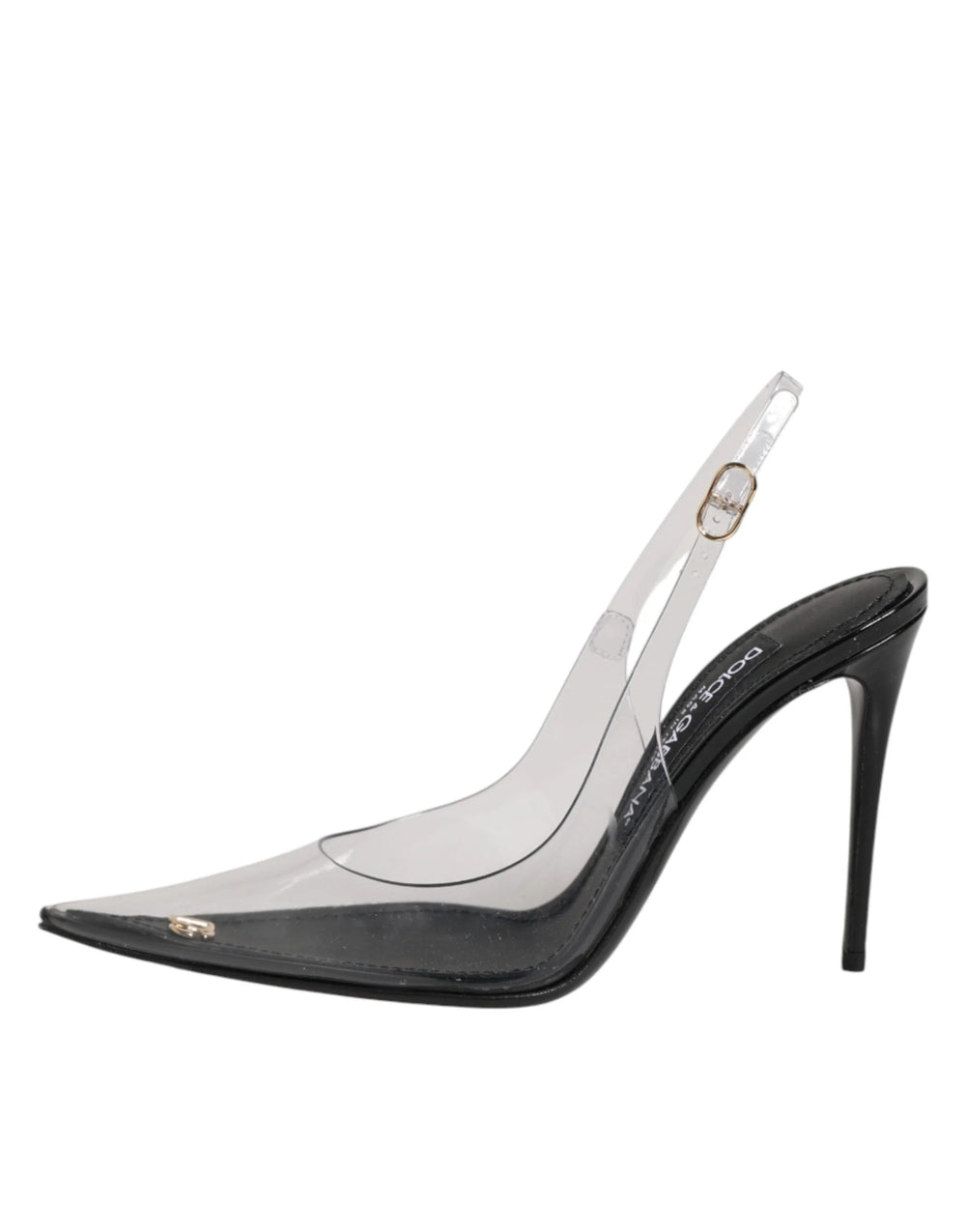 Dolce & Gabbana Black Leather Clear PVC Slingback Pumps Shoes - EU35.5/US5