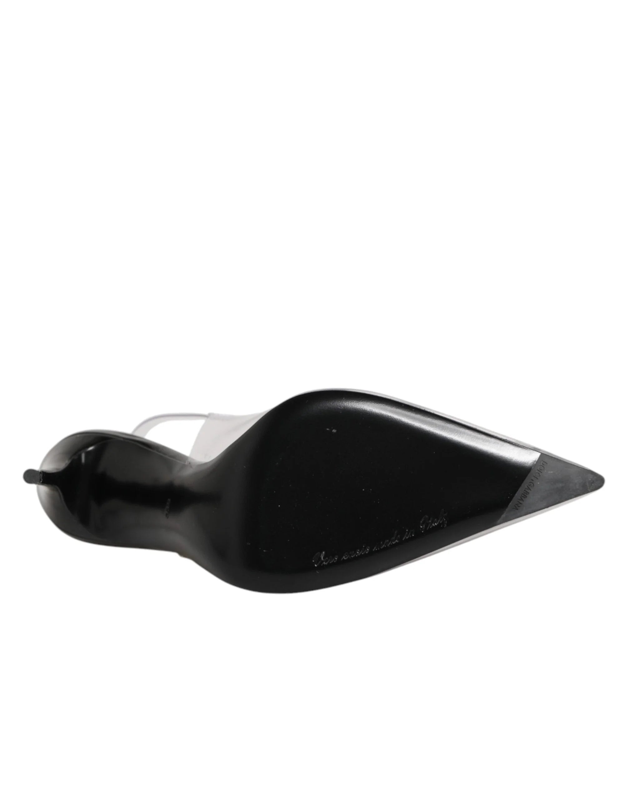 Dolce & Gabbana Black Leather Clear PVC Slingback Pumps Shoes - EU35.5/US5