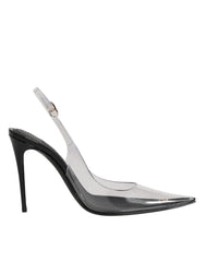 Dolce & Gabbana Black Leather Clear PVC Slingback Pumps Shoes - EU35.5/US5 - Heels