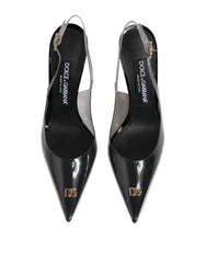 Dolce & Gabbana Black Leather Clear PVC Slingback Pumps Shoes - EU35.5/US5 - Heels