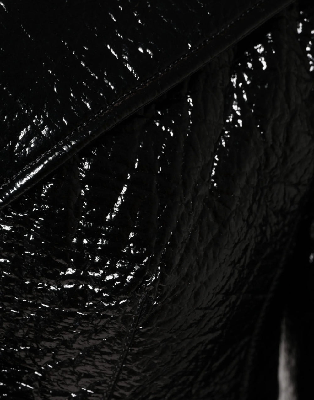 Dolce & Gabbana Black Leather Cropped Long Sleeve Coat Jacket - IT40|S - Coats & Jackets