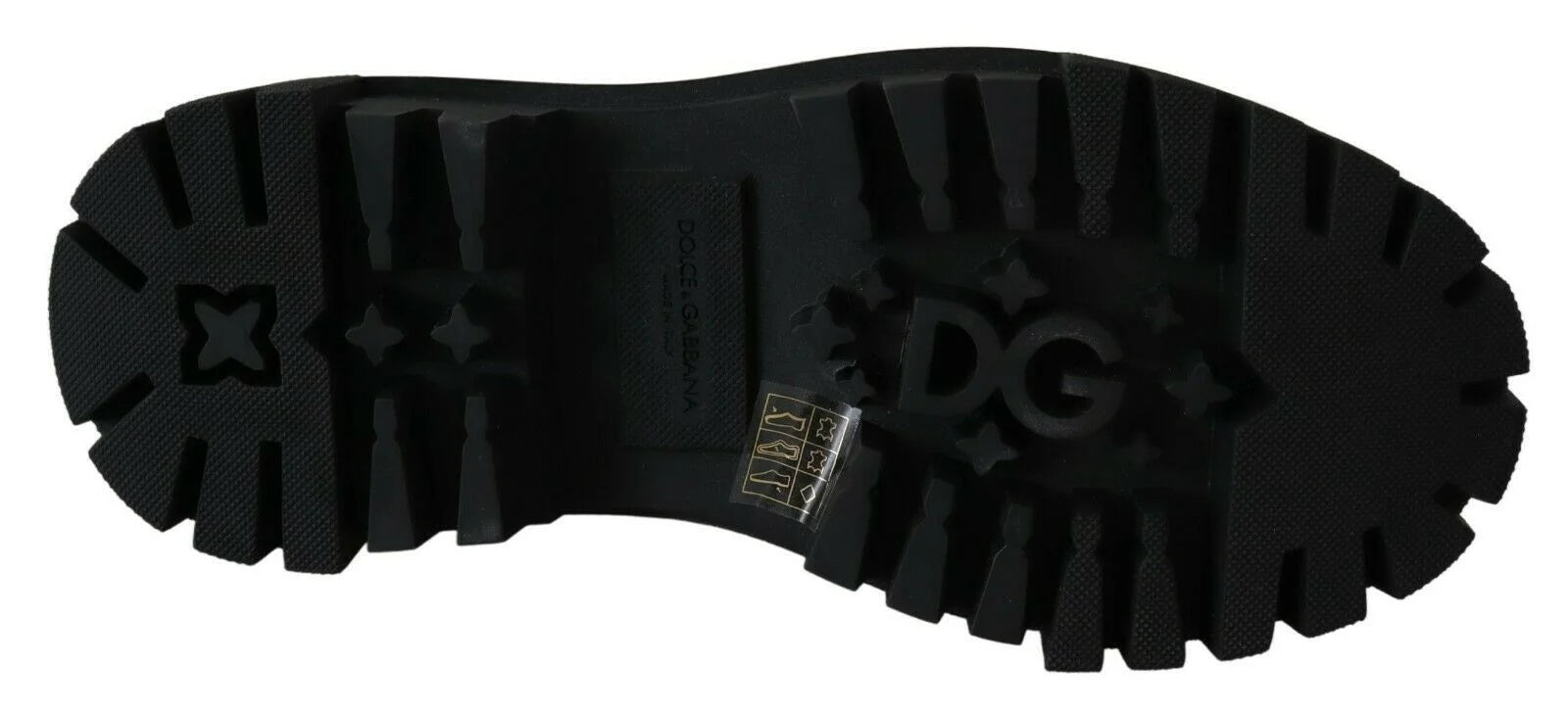 Dolce & Gabbana Black Leather Crystal Combat Boots - EU35/US4.5