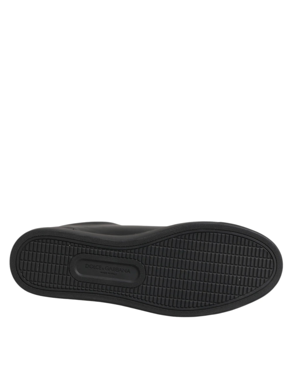 Dolce & Gabbana Black Leather Crystal Heart Low Top Sneakers Shoes - Sneakers