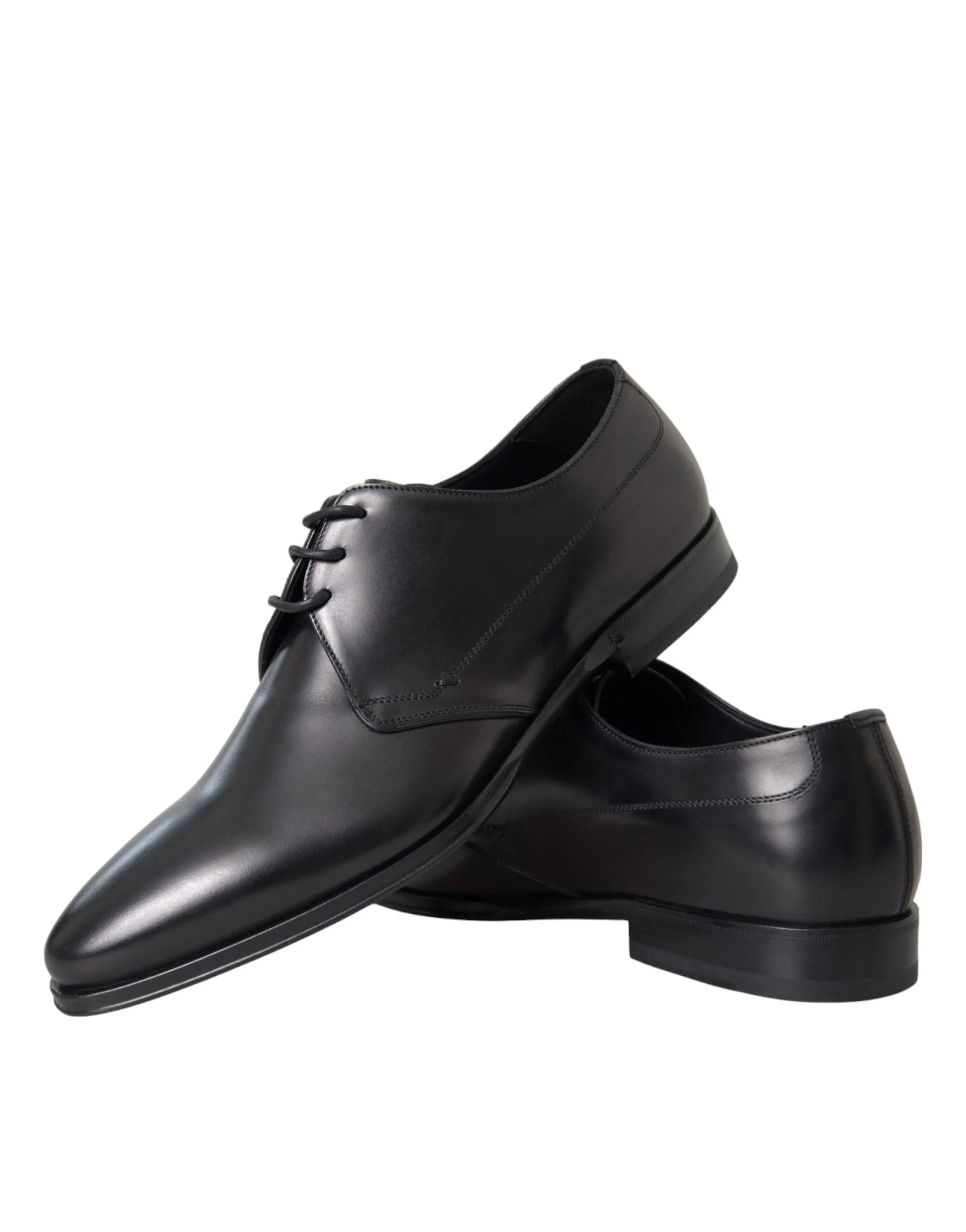 Dolce & Gabbana Black Leather Derby Formal Dress Men Shoes - Shoes