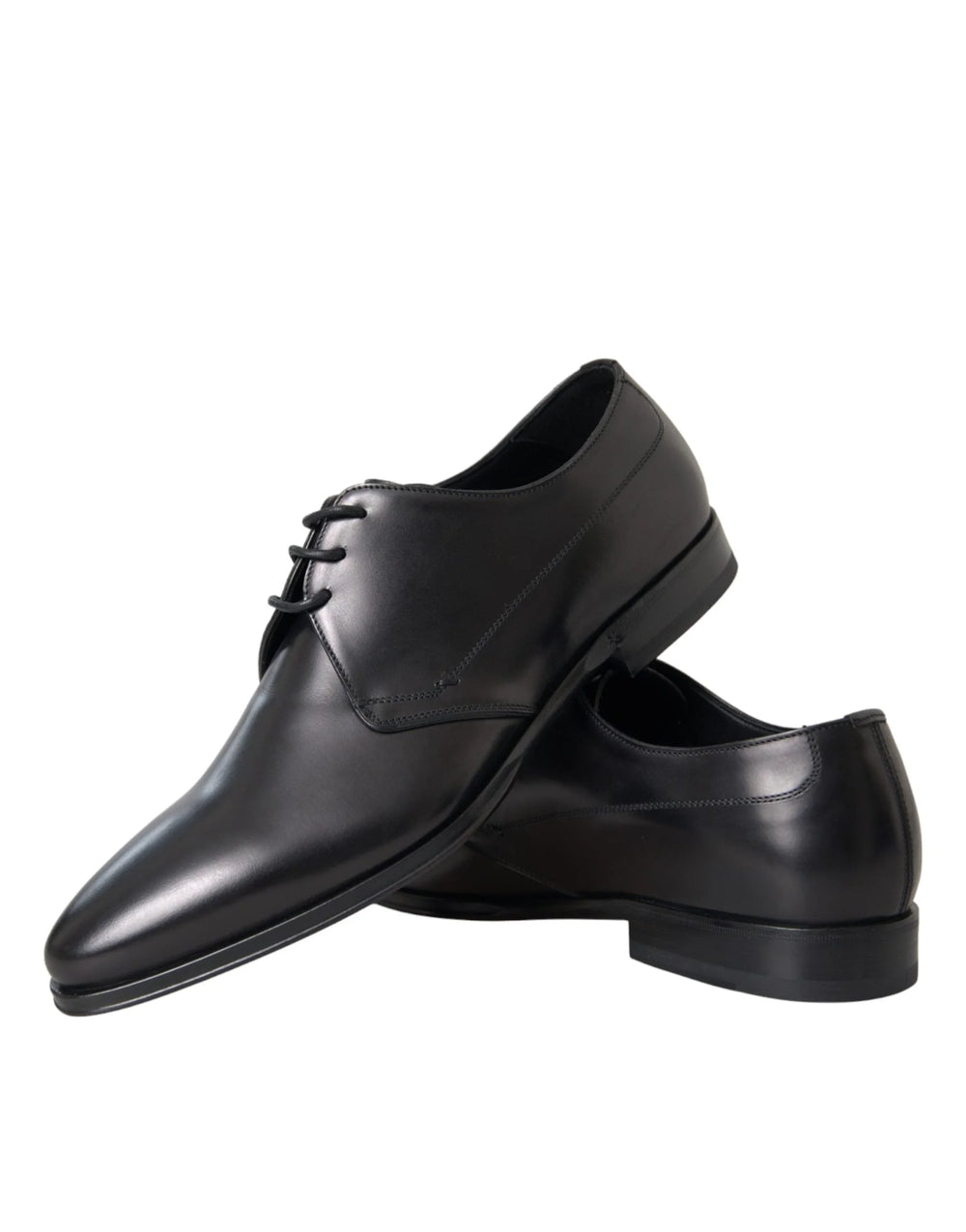 Dolce & Gabbana Black Leather Derby Formal Dress Men Shoes - Shoes