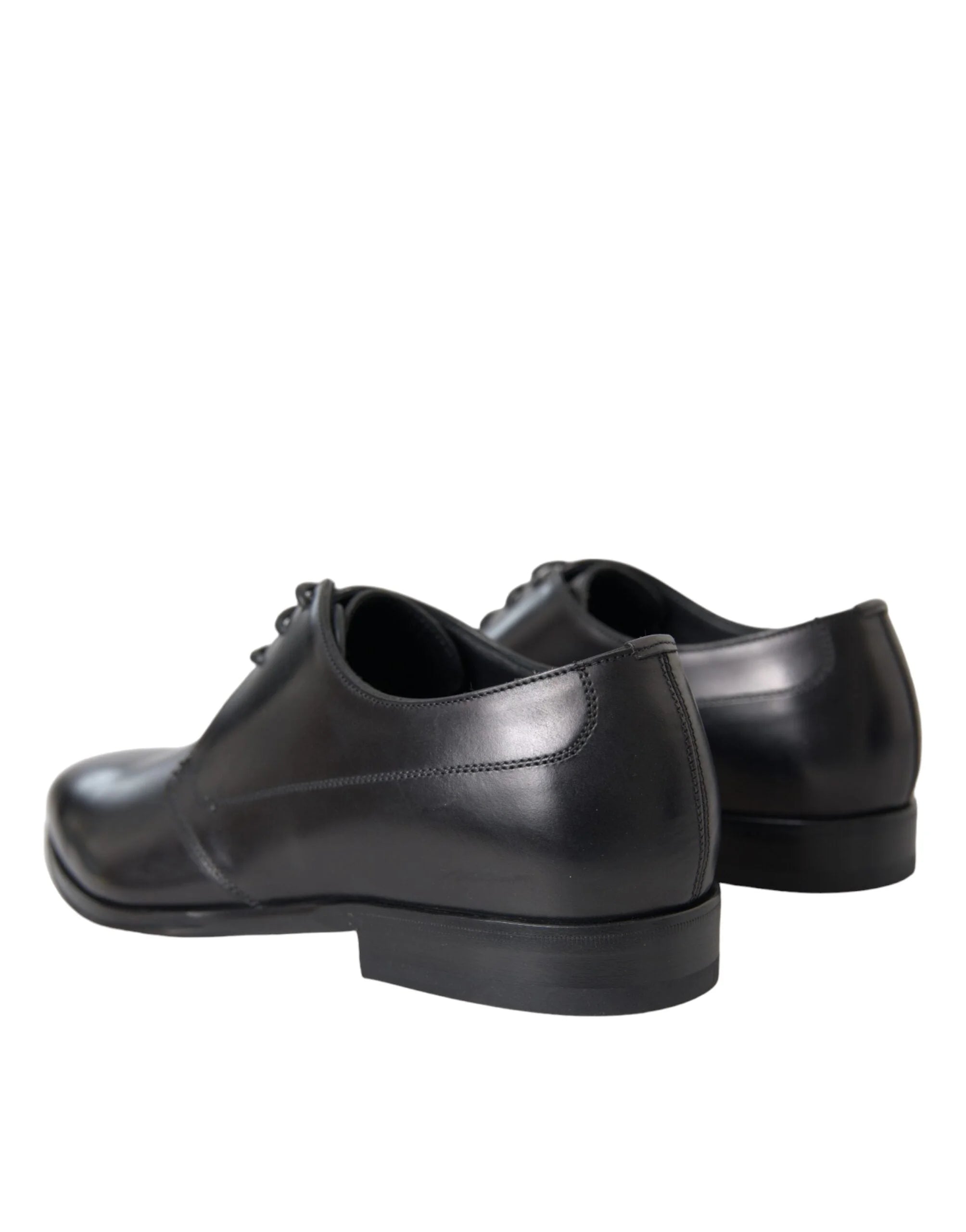 Dolce & Gabbana Black Leather Derby Formal Dress Men Shoes - Shoes