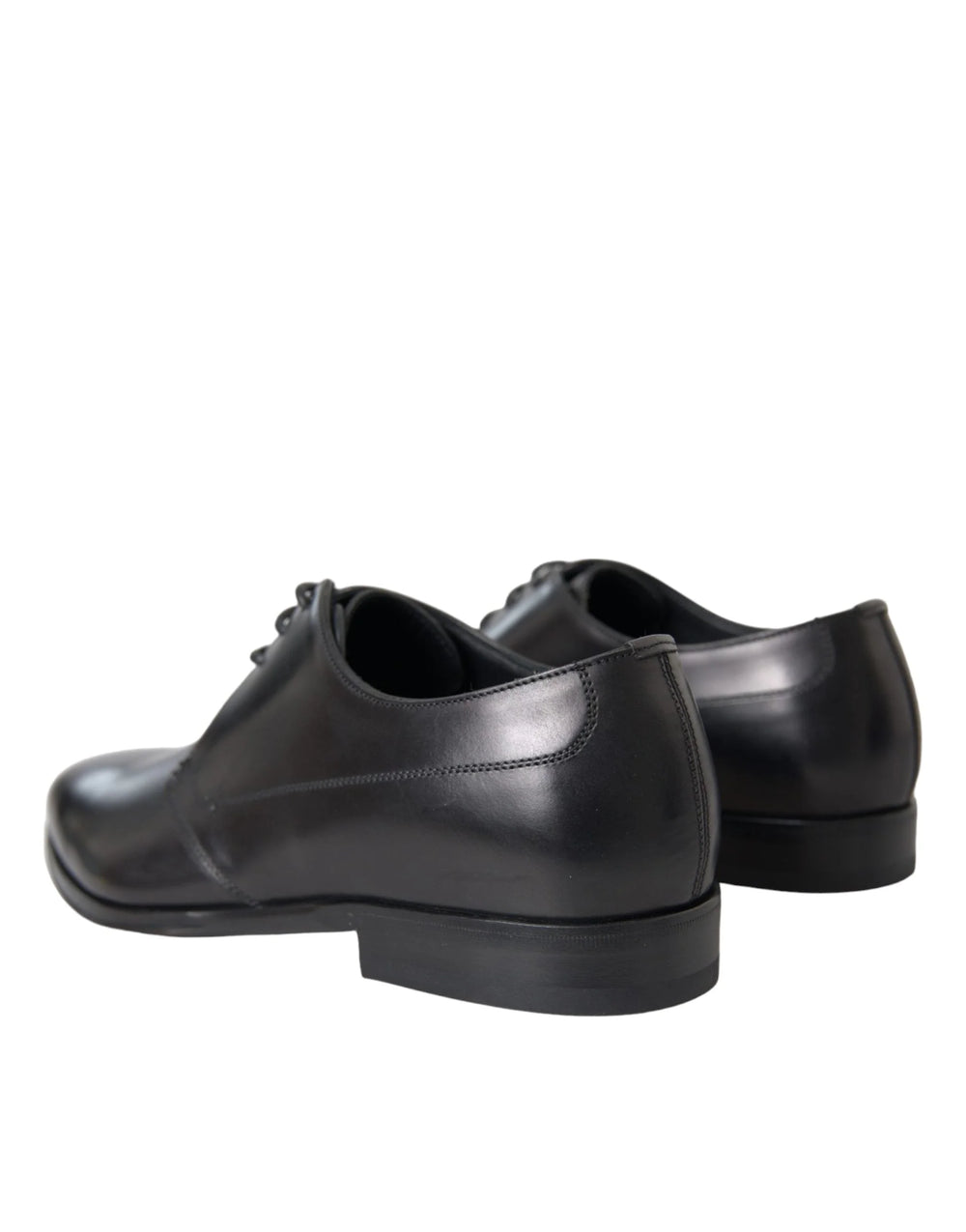 Dolce & Gabbana Black Leather Derby Formal Dress Men Shoes - Shoes