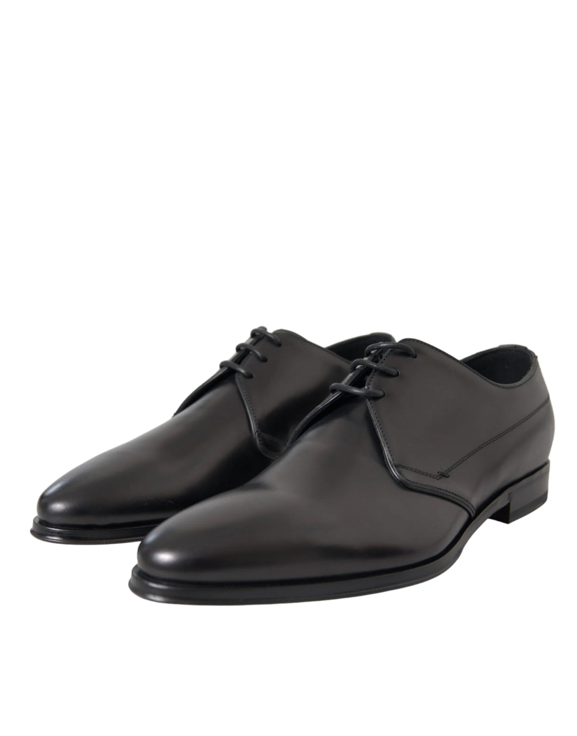 Dolce & Gabbana Black Leather Derby Formal Dress Men Shoes - Shoes