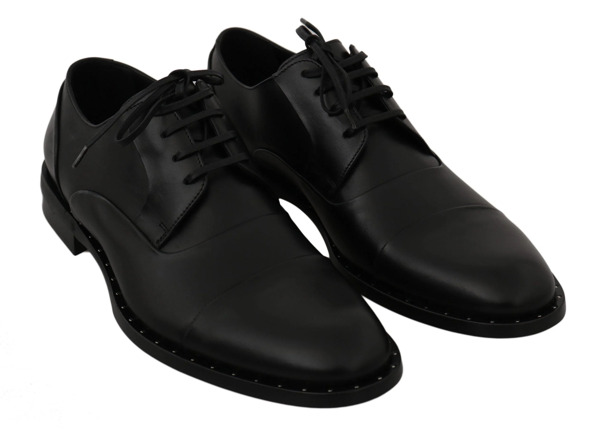 Dolce & Gabbana Black Leather Derby Formal Shoes - EU39/US6 - Shoes