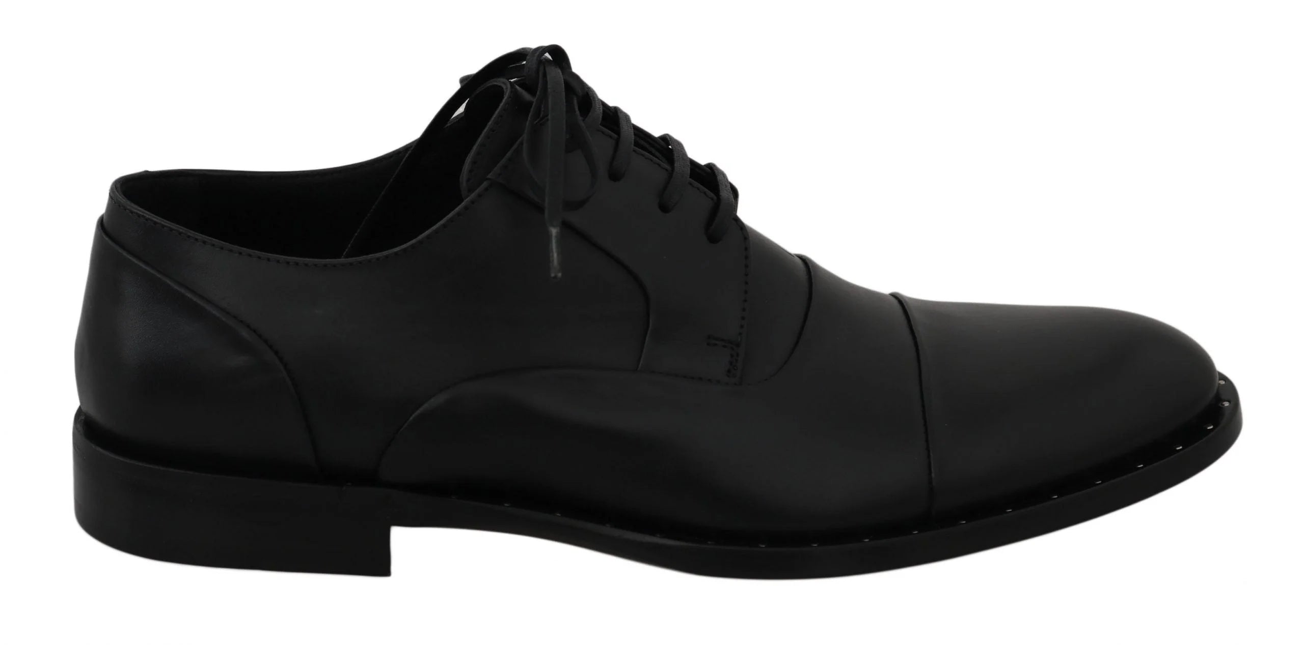 Dolce & Gabbana Black Leather Derby Formal Shoes - EU39/US6 - Shoes