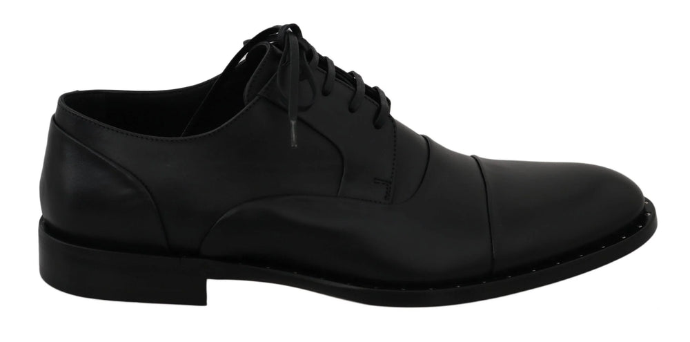 Dolce & Gabbana Black Leather Derby Formal Shoes - EU39/US6 - Shoes