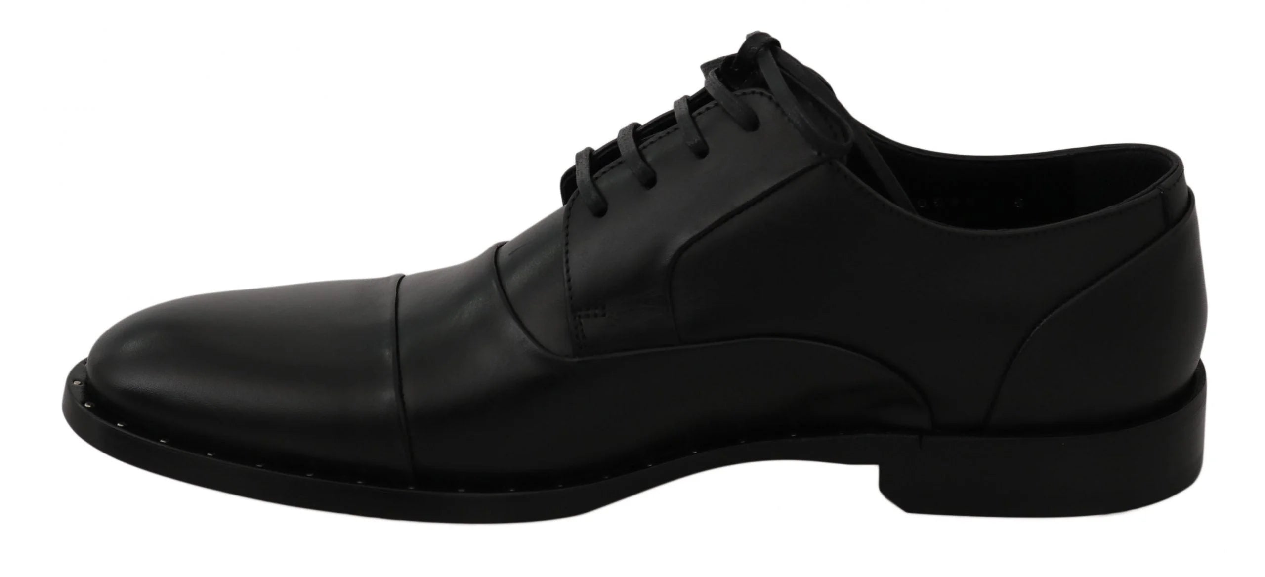 Dolce & Gabbana Black Leather Derby Formal Shoes - EU39/US6 - Shoes