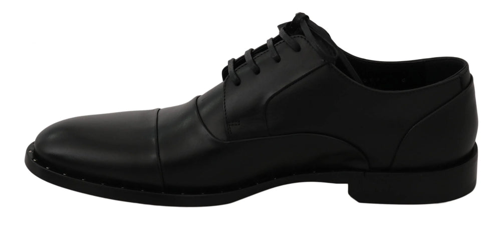 Dolce & Gabbana Black Leather Derby Formal Shoes - EU39/US6 - Shoes