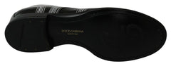 Dolce & Gabbana Black Leather Derby Formal White Lace Shoes - EU44/US11