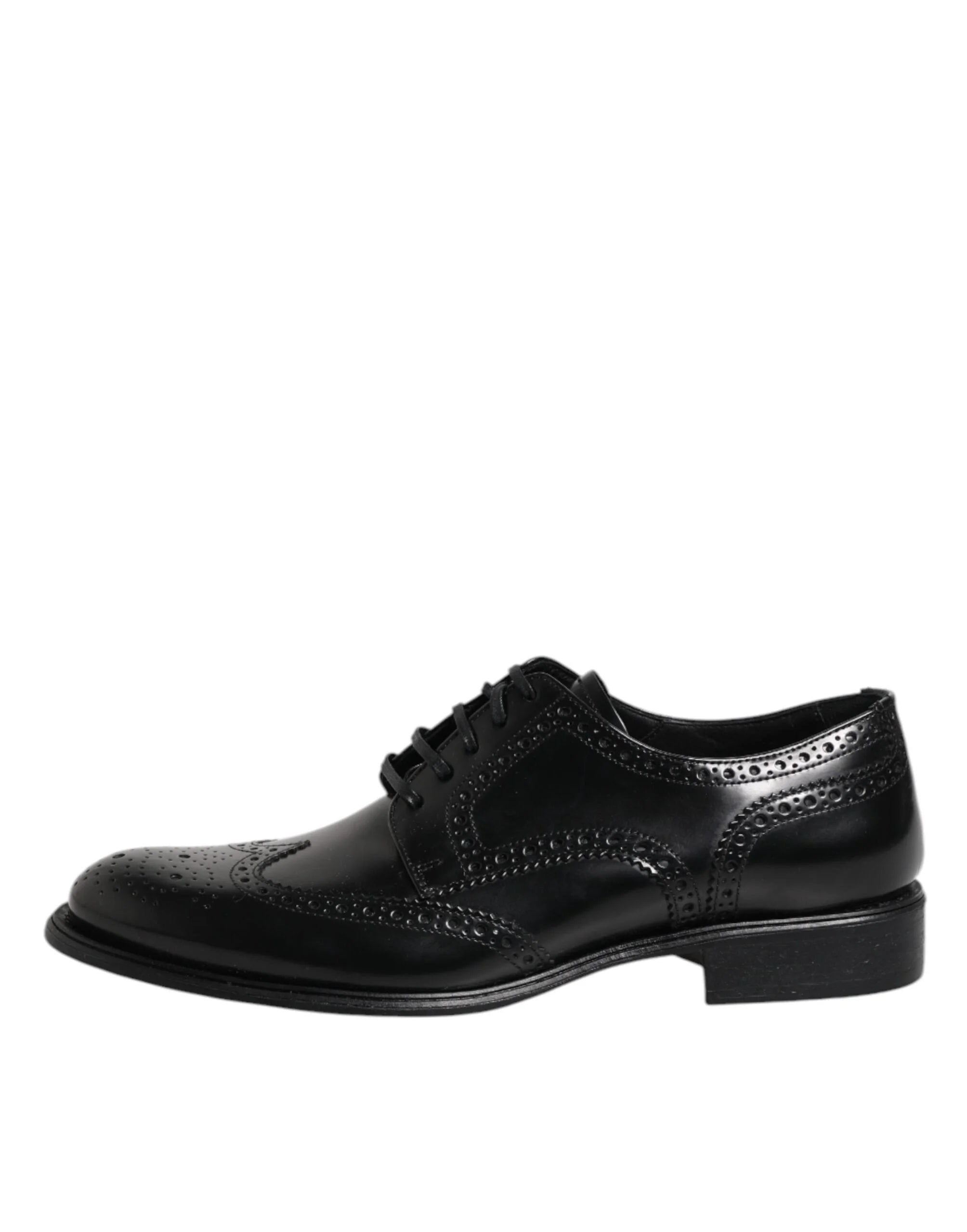 Dolce & Gabbana Black Leather Derby Wingtip Formal Shoes - EU 41 | US 8 - Shoes