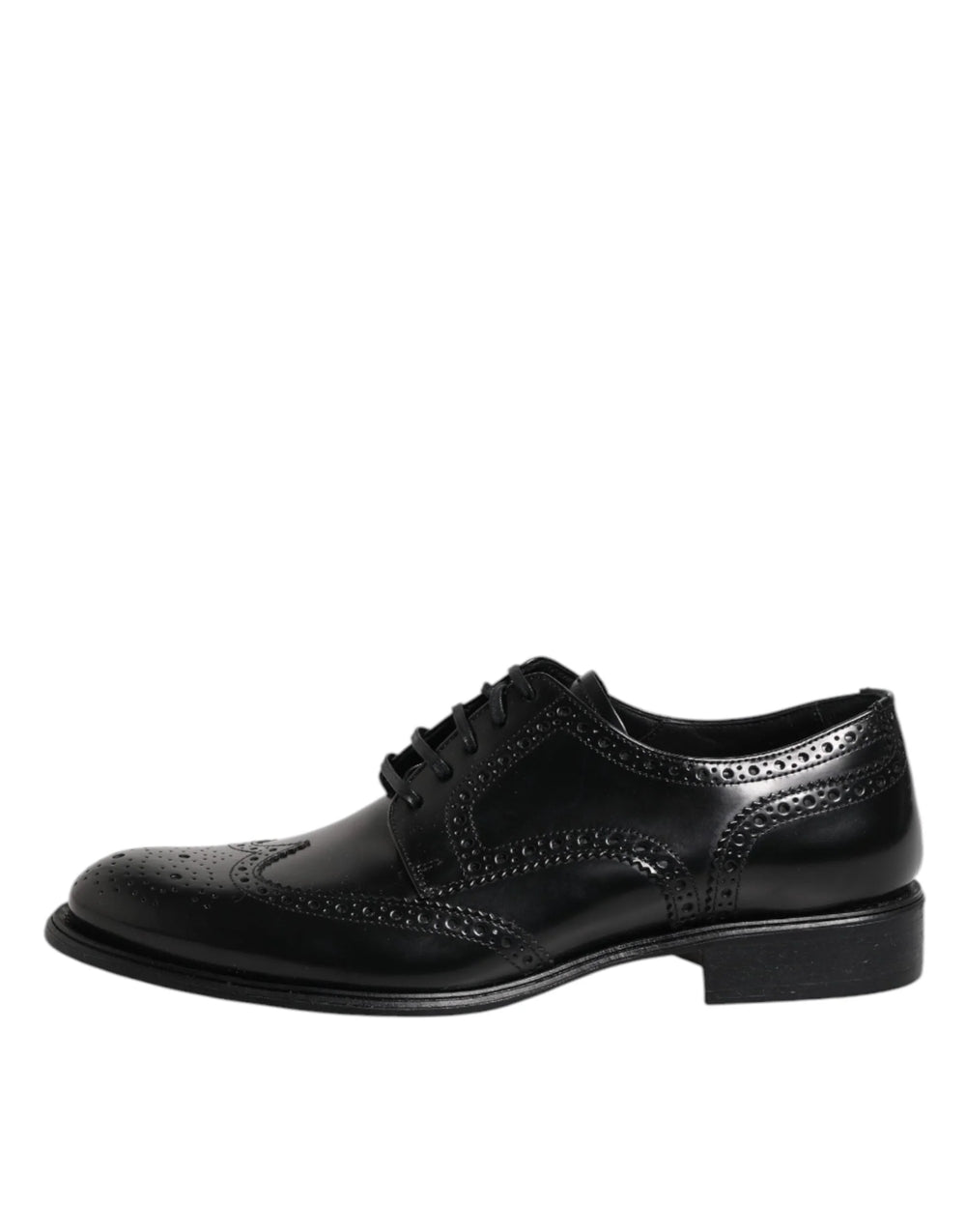 Dolce & Gabbana Black Leather Derby Wingtip Formal Shoes - EU 41 | US 8 - Shoes