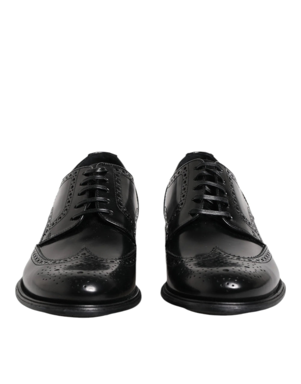 Dolce & Gabbana Black Leather Derby Wingtip Formal Shoes - EU 41 | US 8 - Shoes