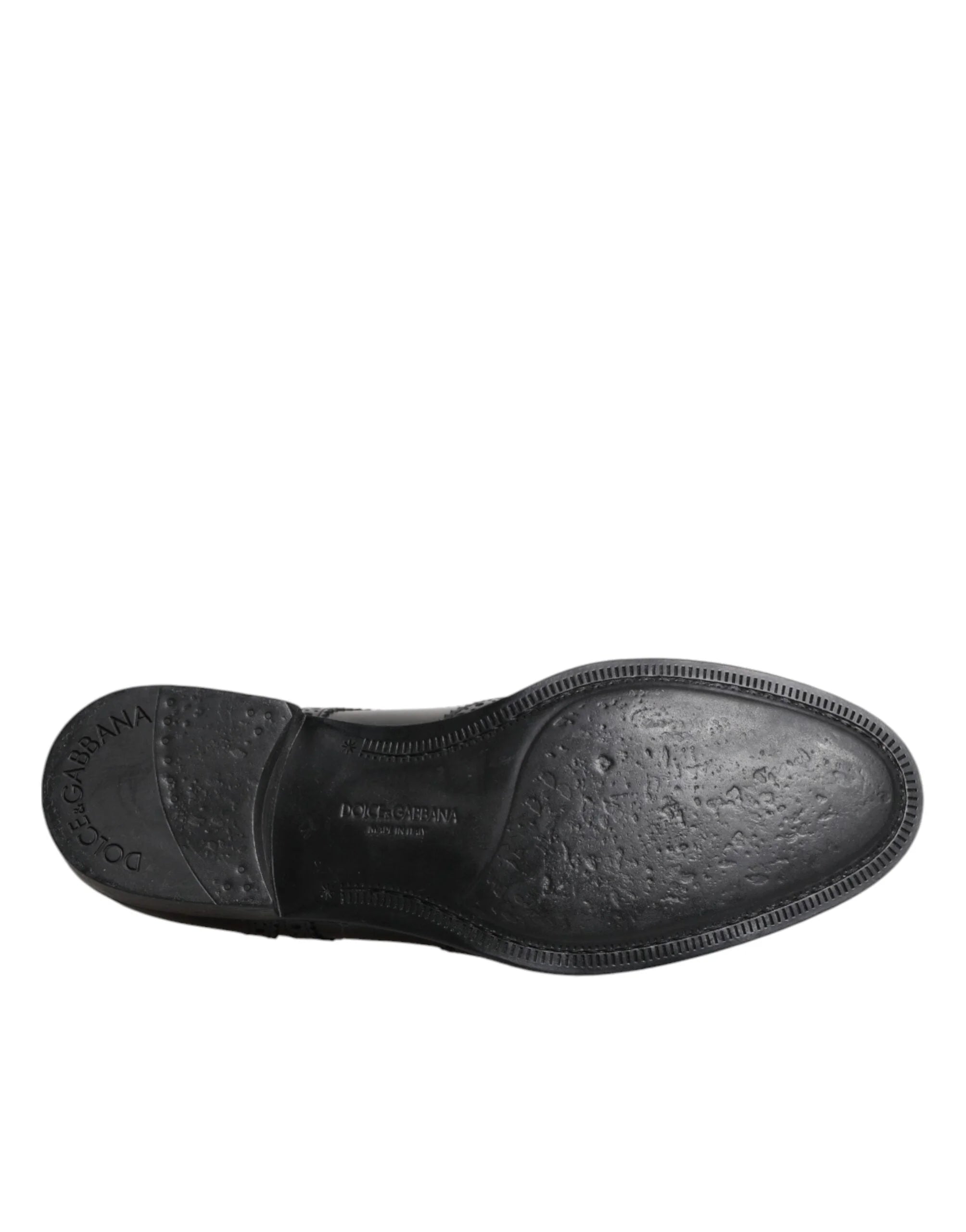 Dolce & Gabbana Black Leather Derby Wingtip Formal Shoes - EU 41 | US 8 - Shoes