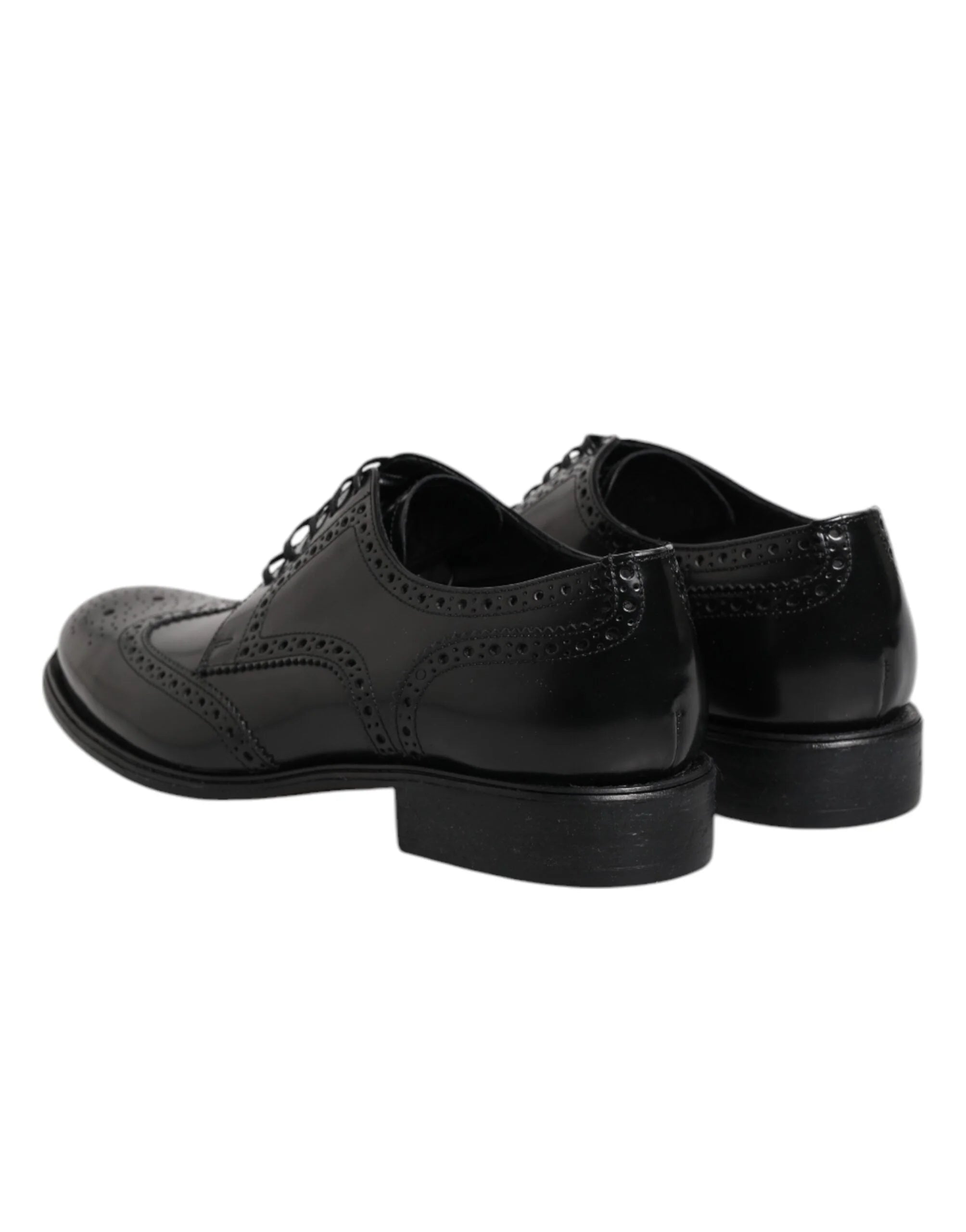Dolce & Gabbana Black Leather Derby Wingtip Formal Shoes - EU 41 | US 8 - Shoes
