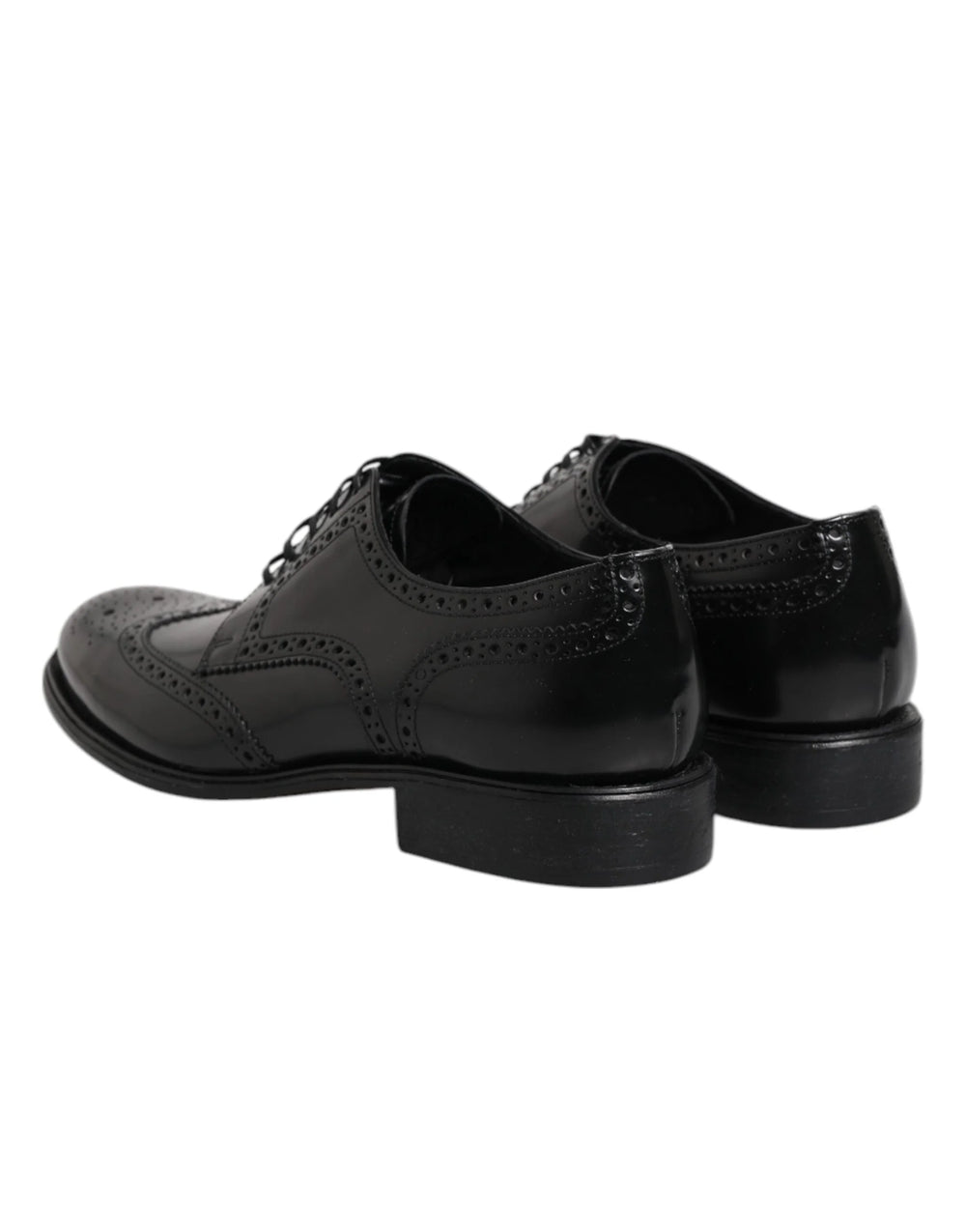 Dolce & Gabbana Black Leather Derby Wingtip Formal Shoes - EU 41 | US 8 - Shoes