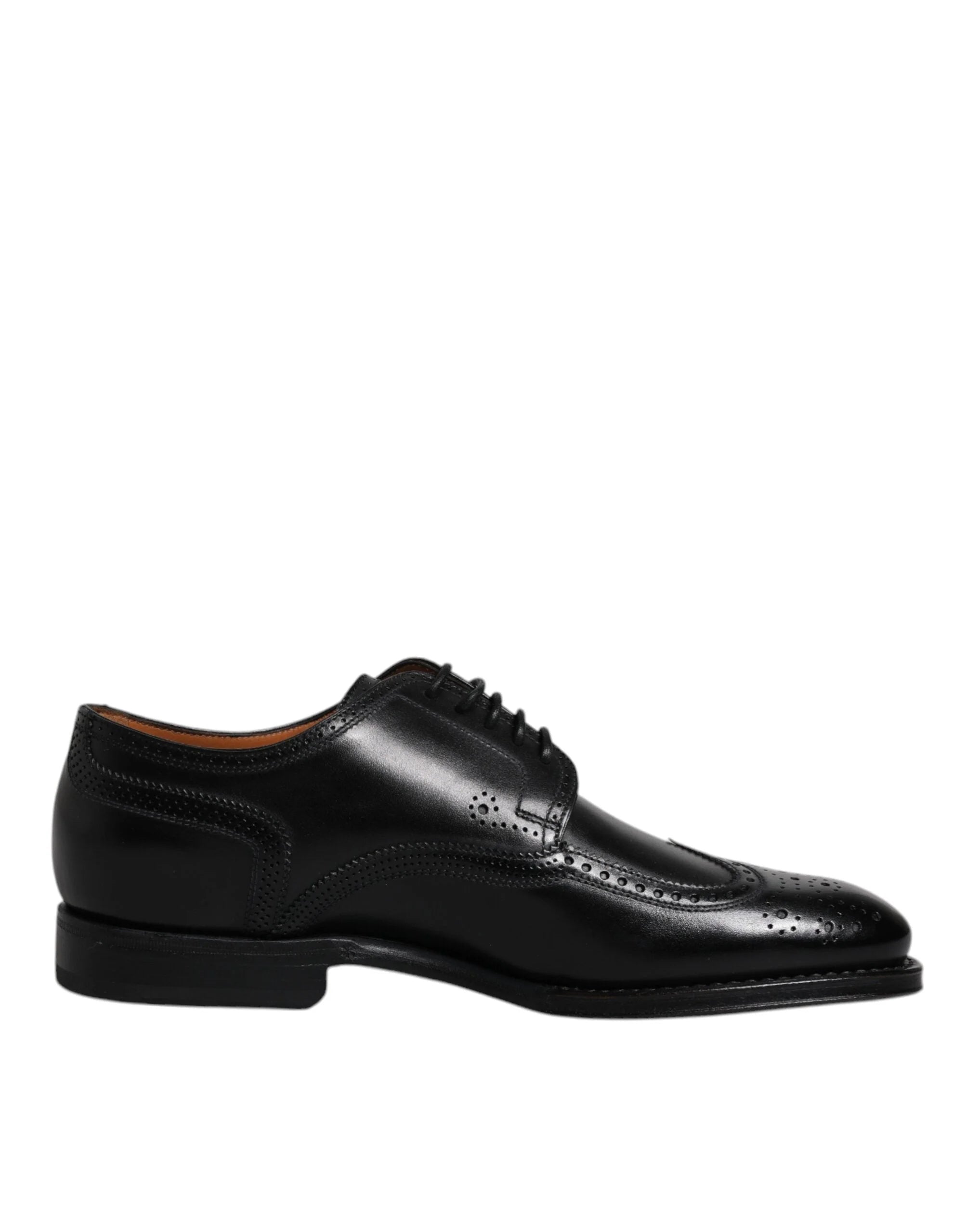 Dolce & Gabbana Μαύρα Δερμάτινα Derby Παπούτσια Μυτερά Επίσημα - EU39.5/US6.5