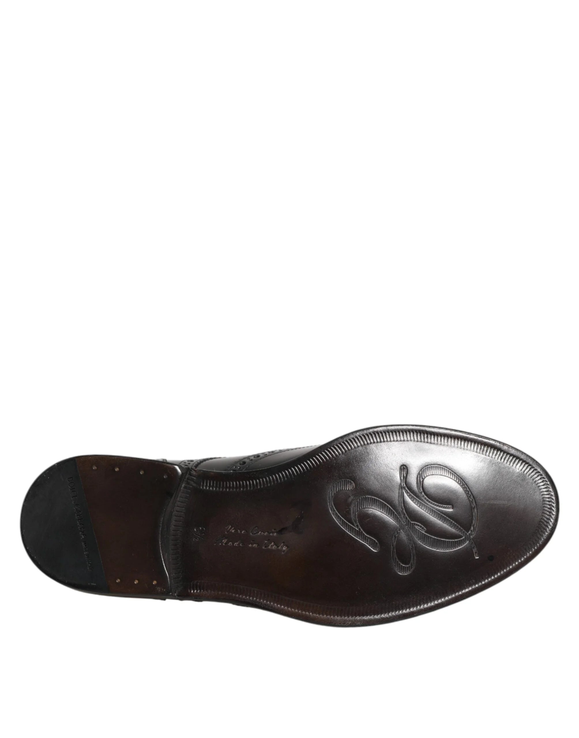 Dolce & Gabbana Black Leather Derby Wingtip Formal Shoes - EU40/US7 - Shoes