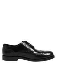 Dolce & Gabbana Black Leather Derby Wingtip Formal Shoes - EU40/US7 - Shoes