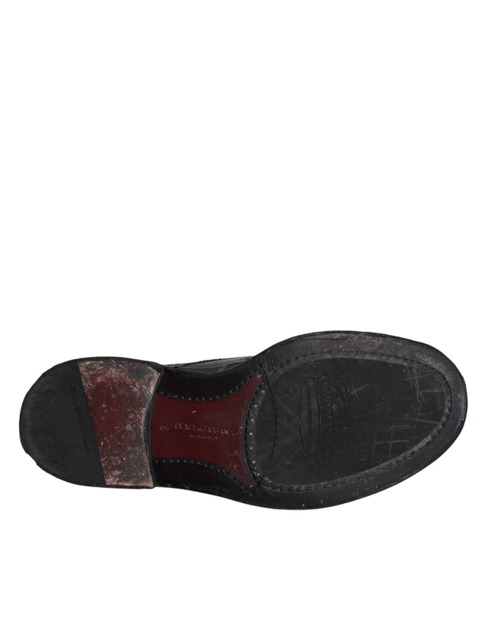 Dolce & Gabbana Black Leather Derby Wingtip Formal Shoes - EU42/US9 - Shoes