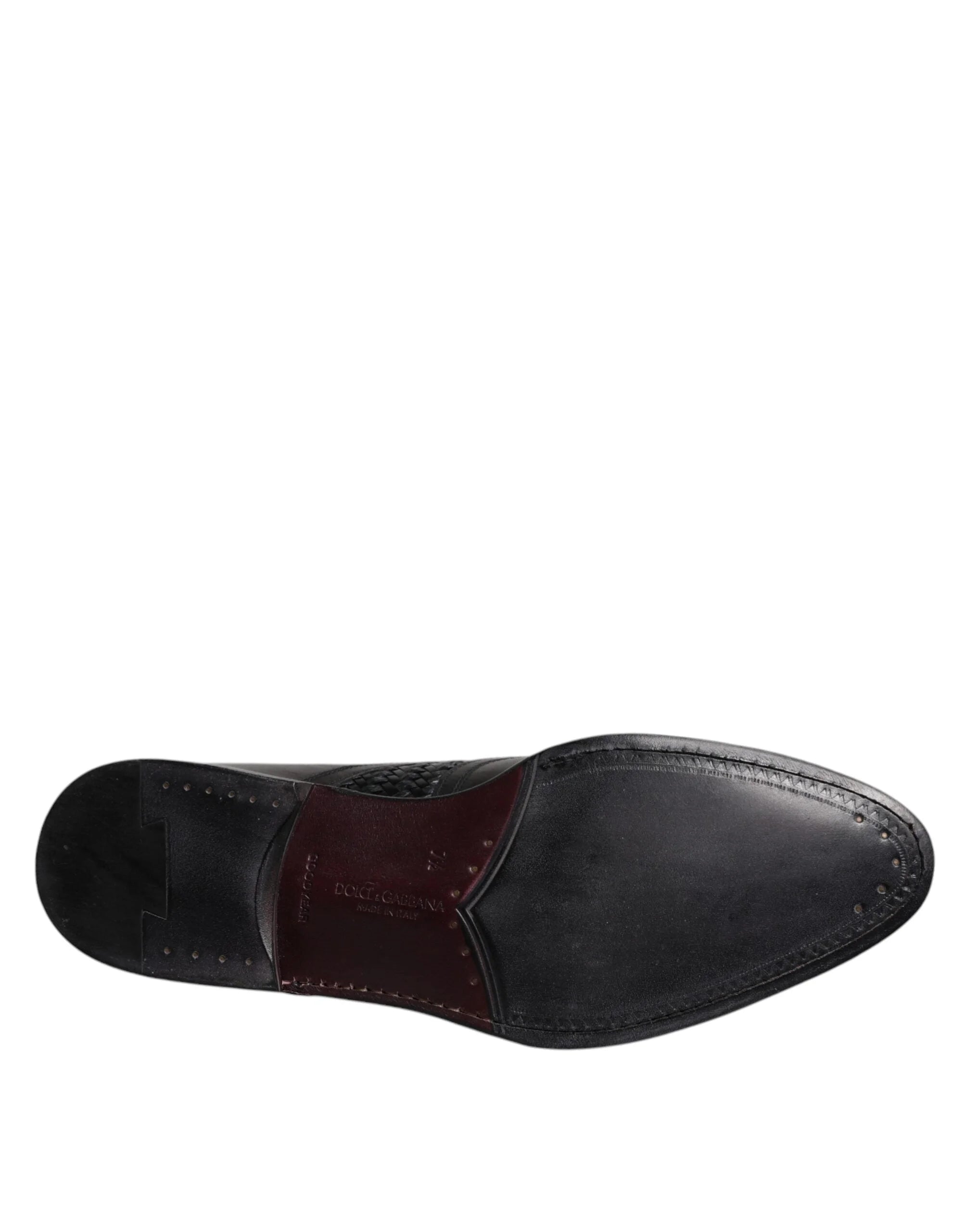 Dolce & Gabbana Black Leather Derby Wingtip Lace Up Formal Dress Shoes - Shoes