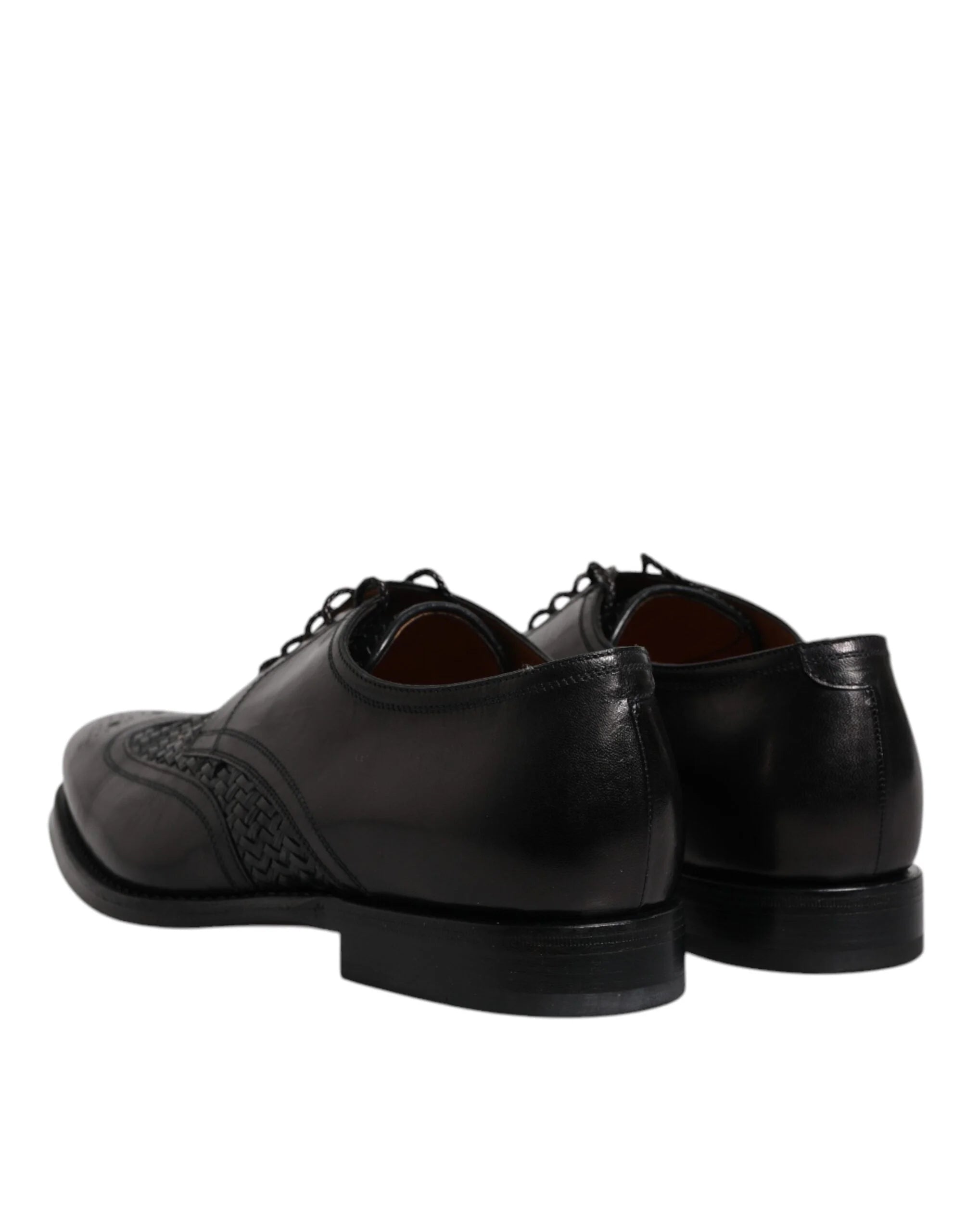 Dolce & Gabbana Black Leather Derby Wingtip Lace Up Formal Dress Shoes - Shoes