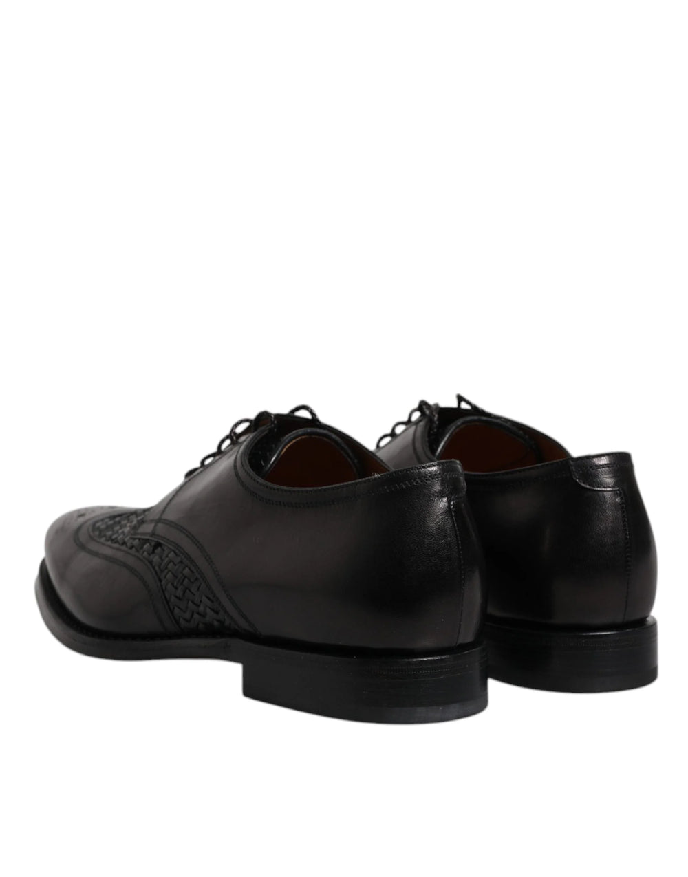 Dolce & Gabbana Black Leather Derby Wingtip Lace Up Formal Dress Shoes - Shoes