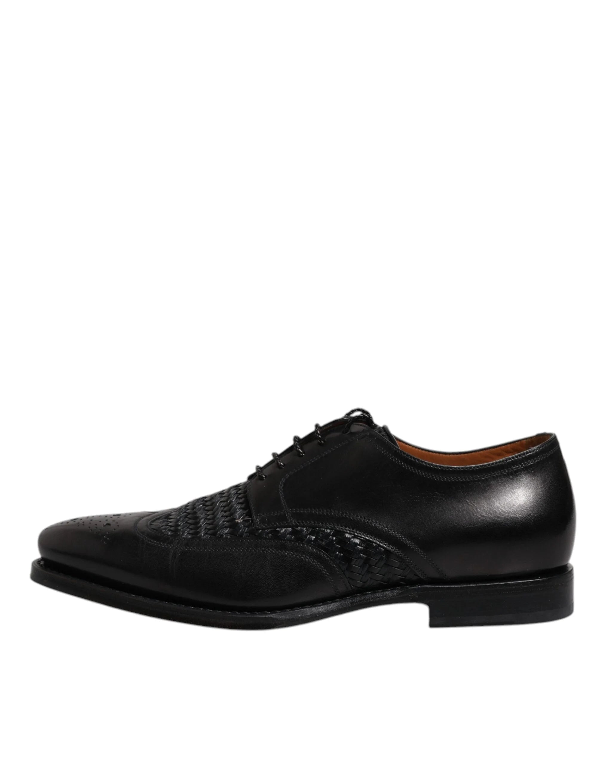 Dolce & Gabbana Black Leather Derby Wingtip Lace Up Formal Dress Shoes - Shoes
